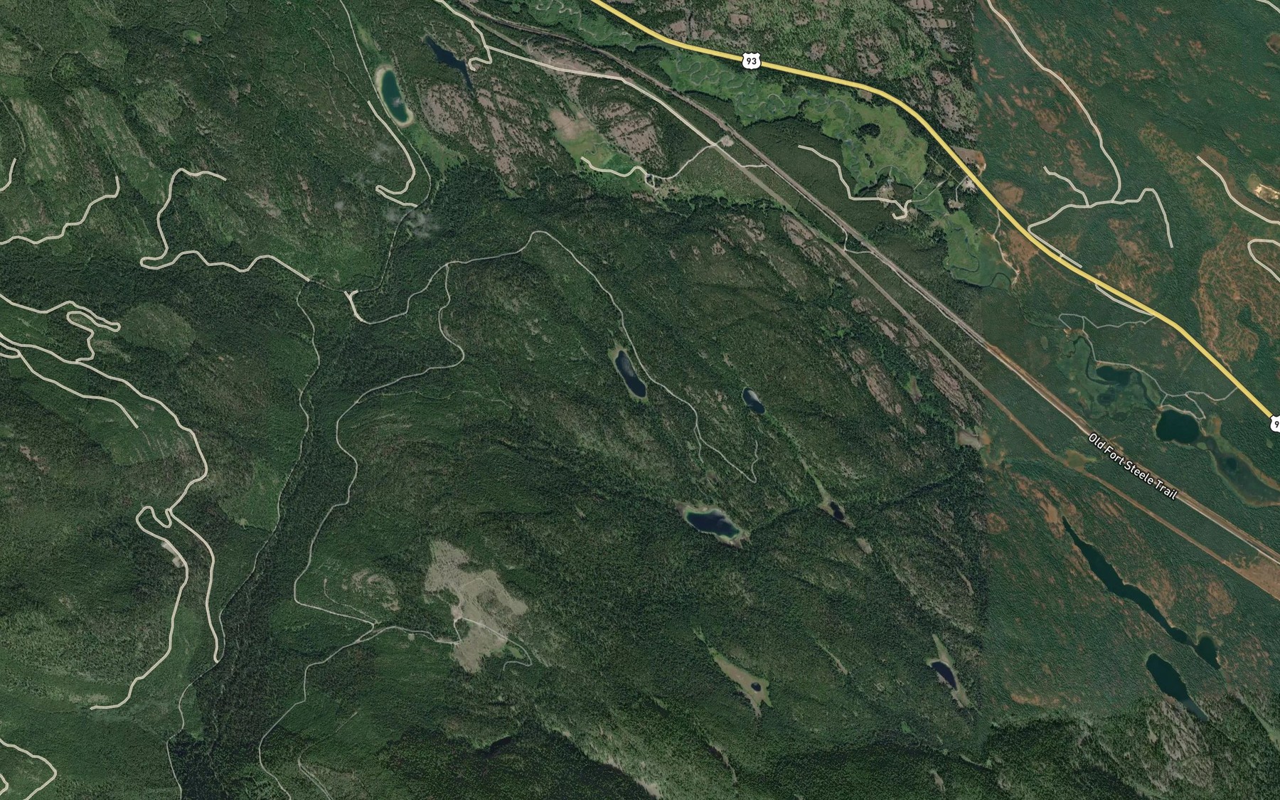 Satellite map of the Fire Lakes