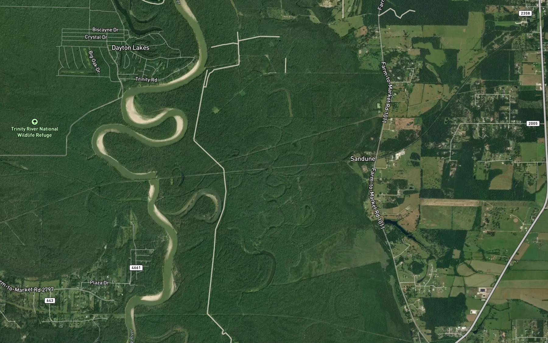 Satellite map of the Cross Bayou