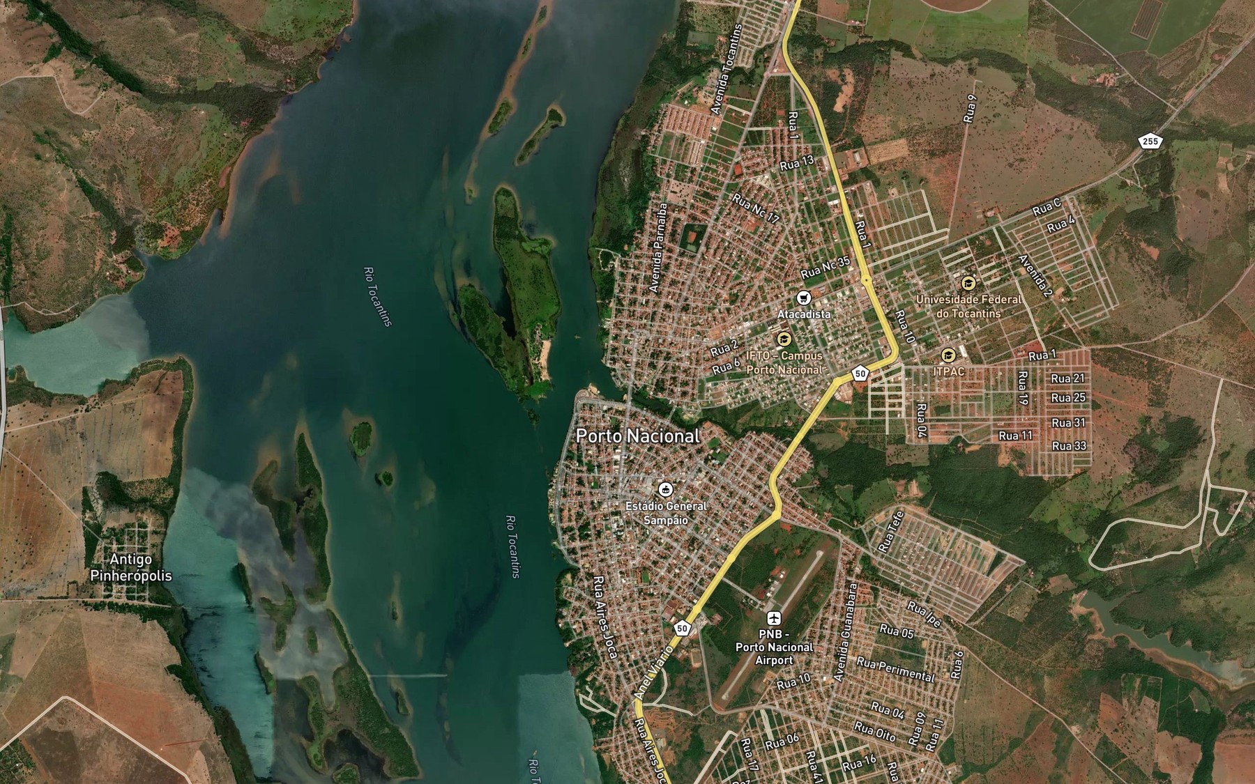 Satellite map of the Corrego Sao Joao