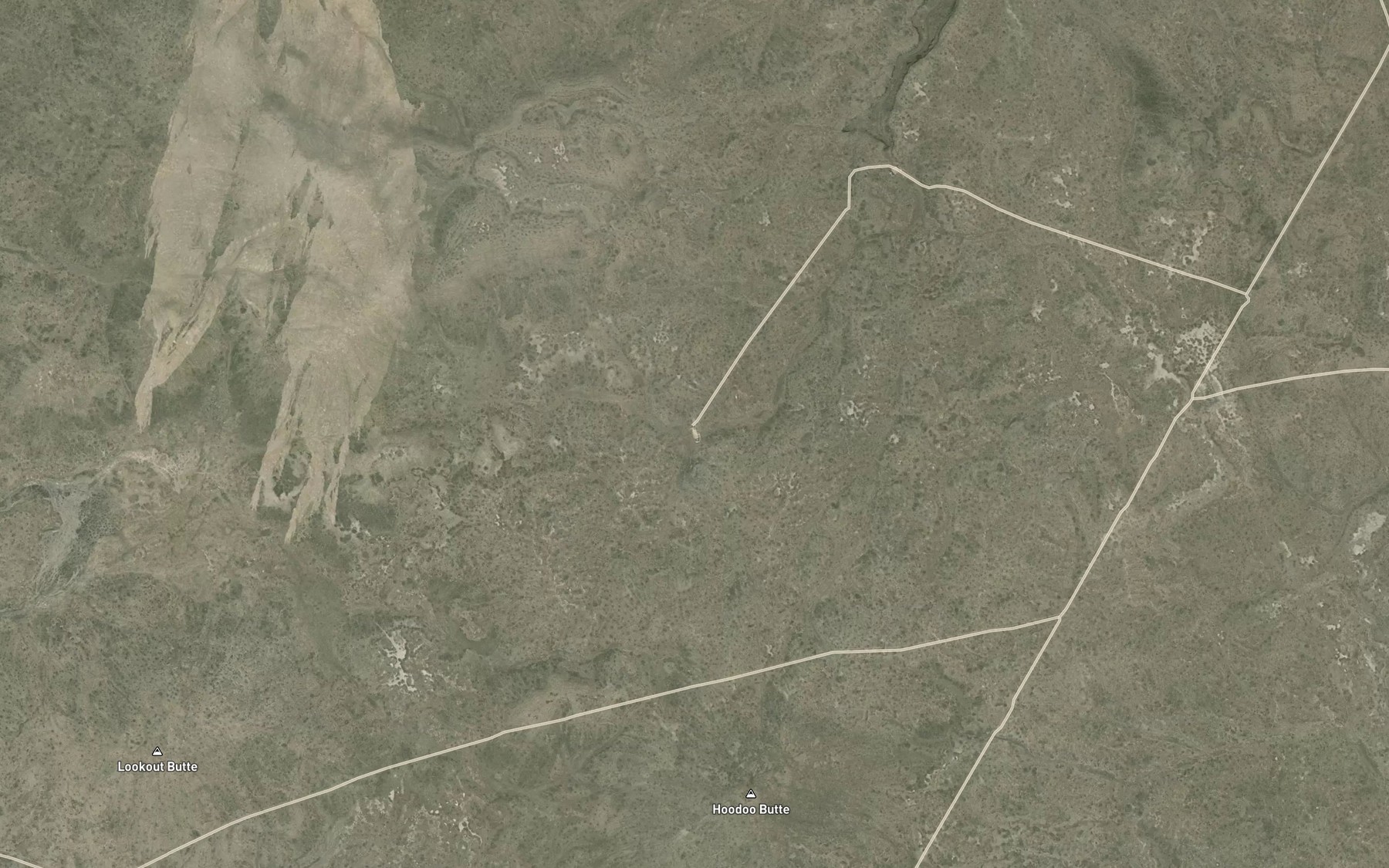 Satellite map of the Hoodoo Butte Reservoir
