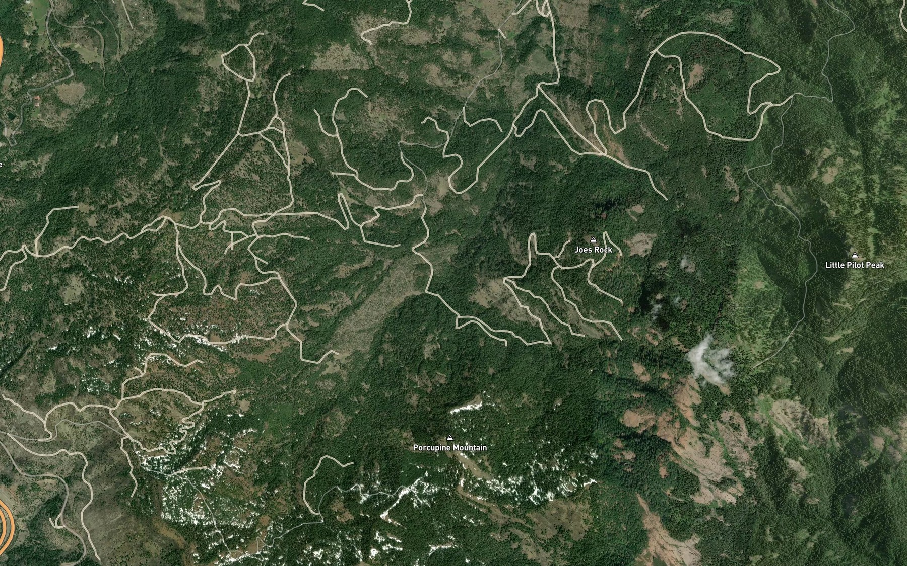 Satellite map of the Porcupine Creek