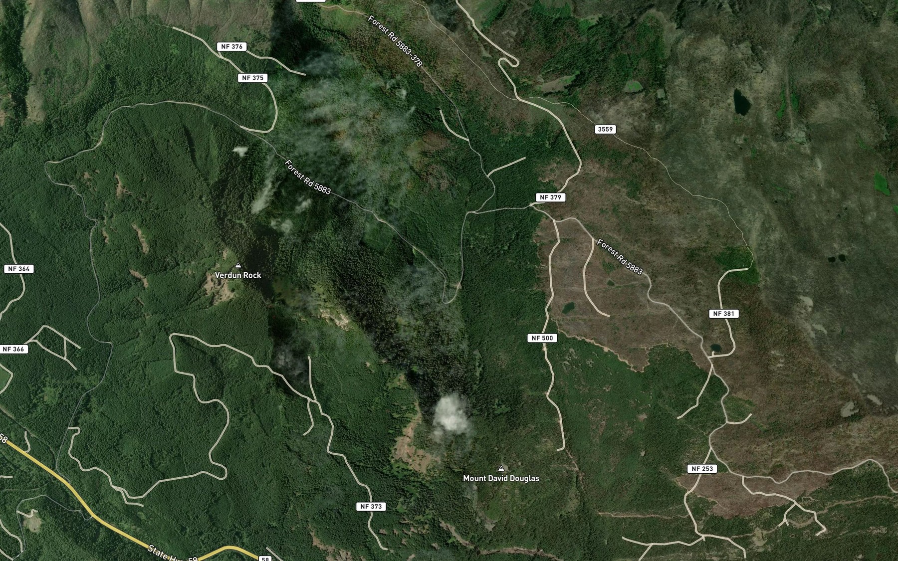 Satellite map of the Last Creek