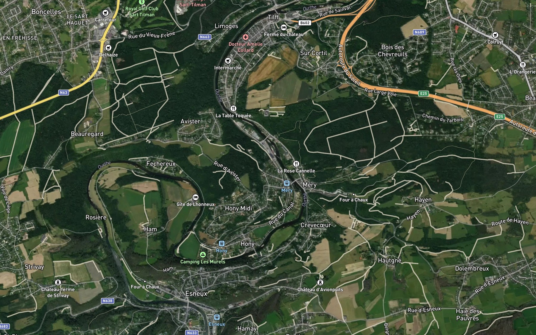 Satellite map of the Ruisseau de Chavresse