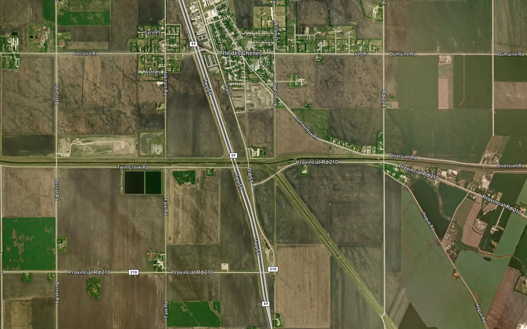Satellite map of the Canal Manning