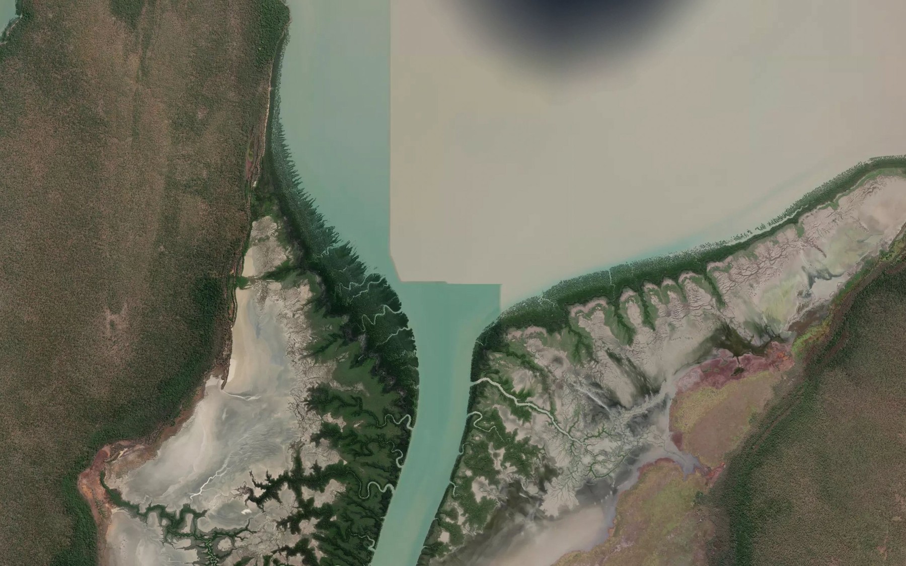 Satellite map of the West Alligator River