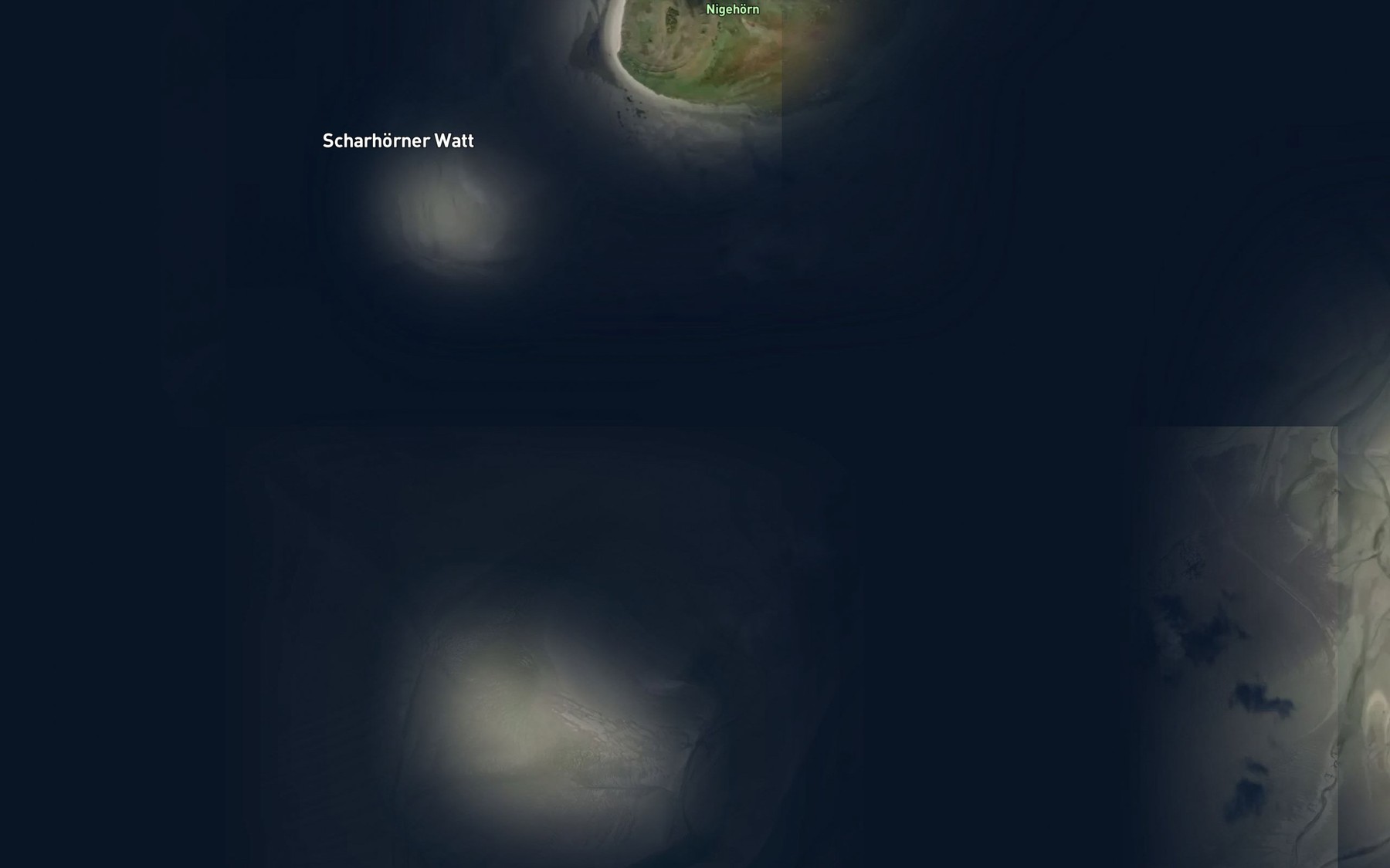 Satellite map of the Scharhorner Watt