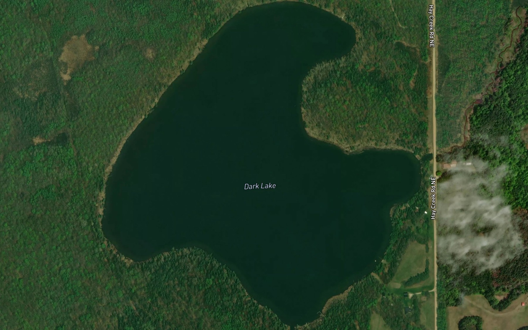 Satellite map of the Dark Lake
