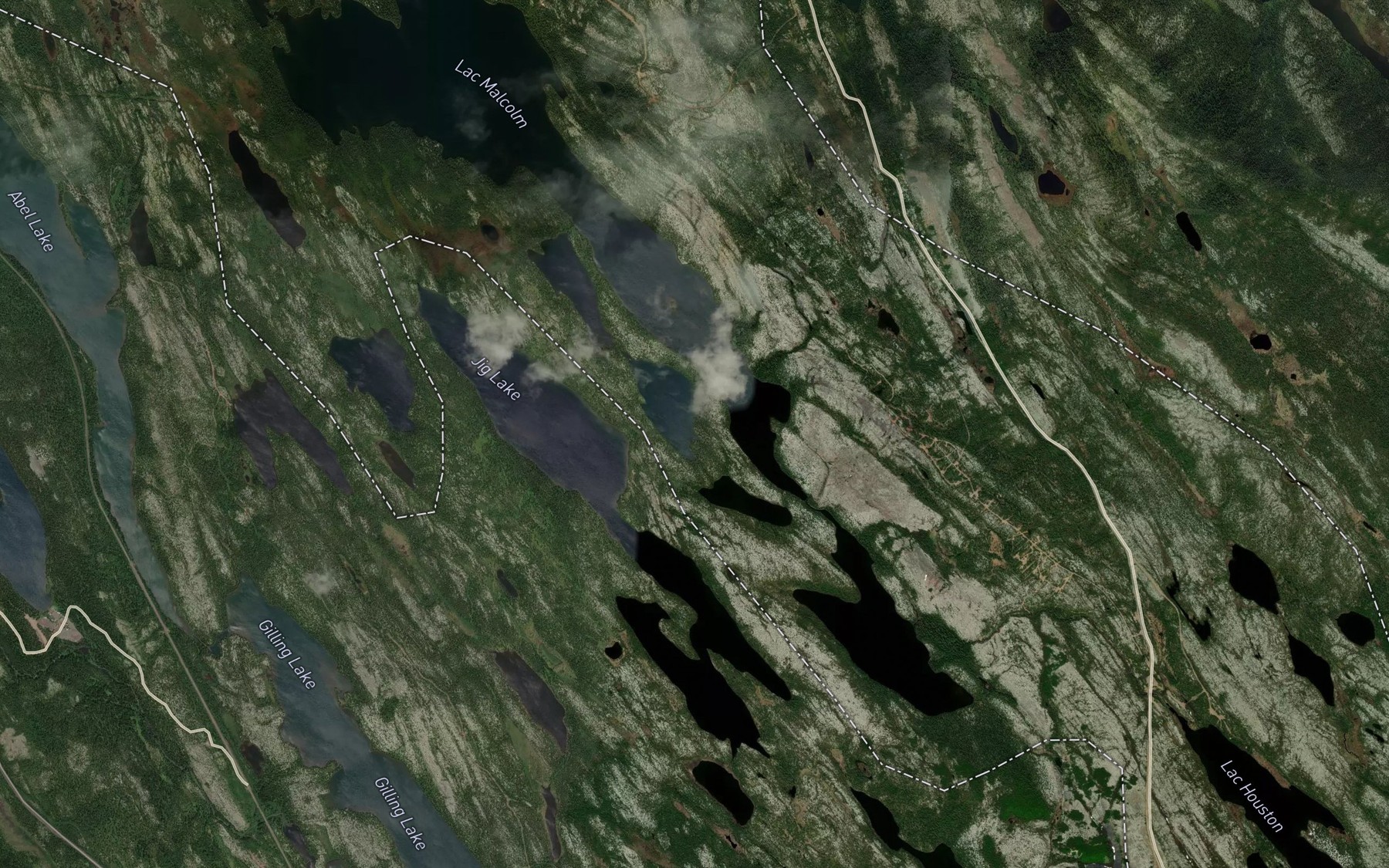 Satellite map of the Jig Lake