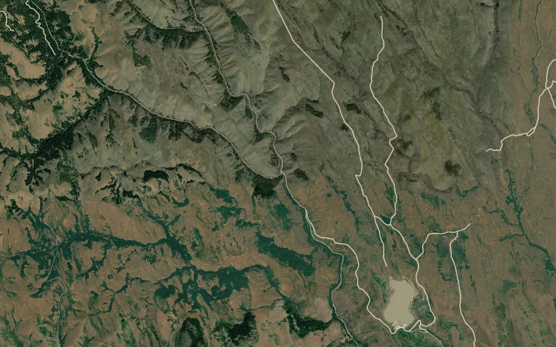 Satellite map of the Adams Creek