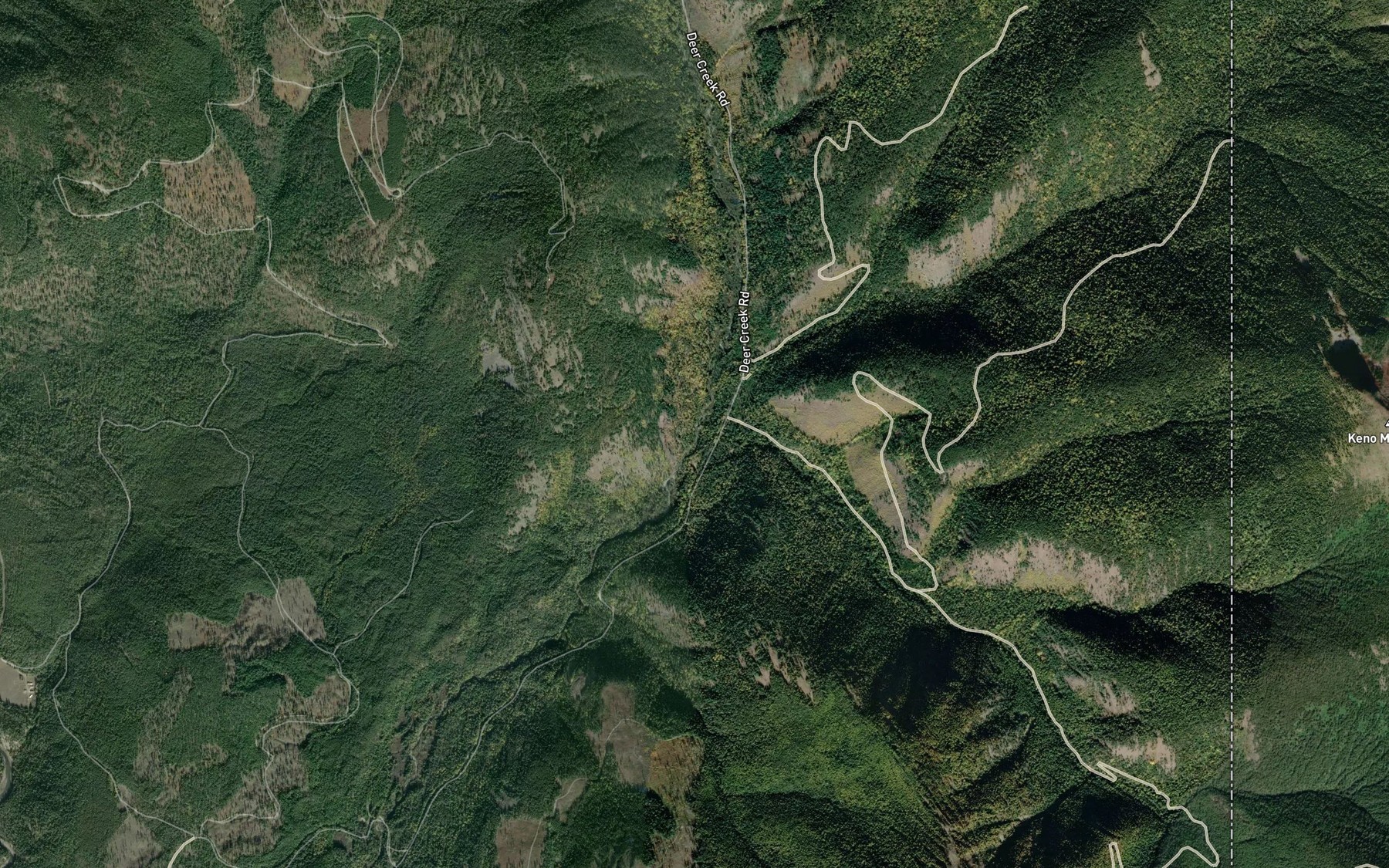Satellite map of the Keno Creek