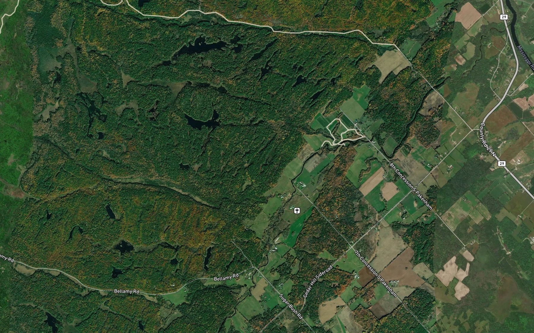 Satellite map of the Campbell Creek