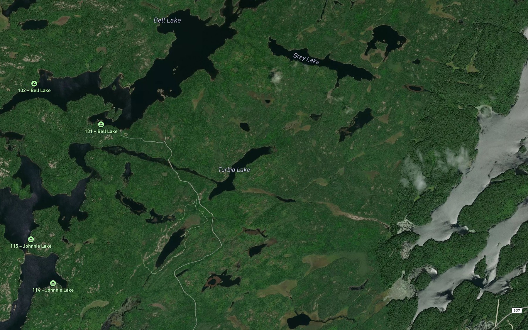 Satellite map of the Billy Creek