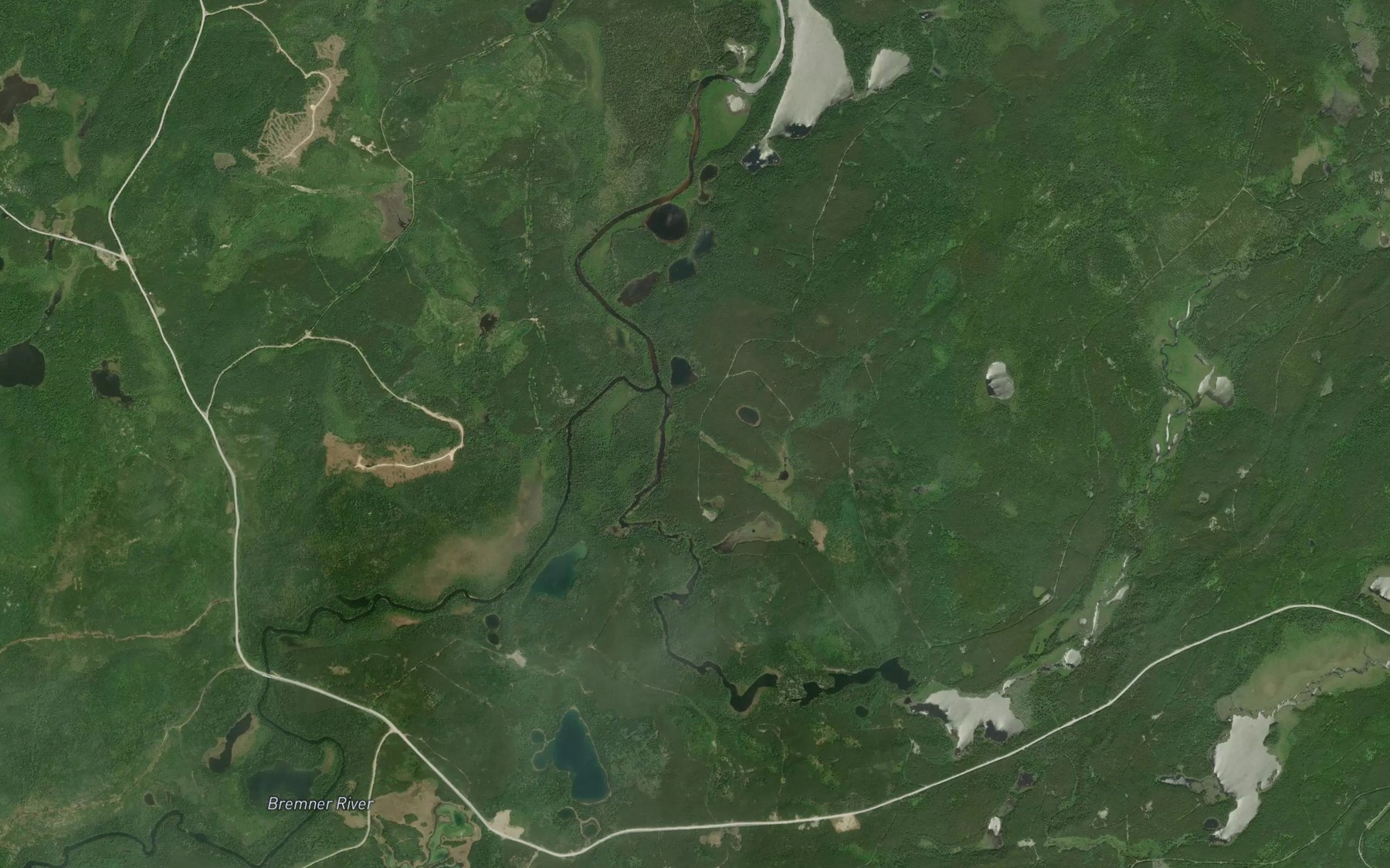 Satellite map of the East Bremner River