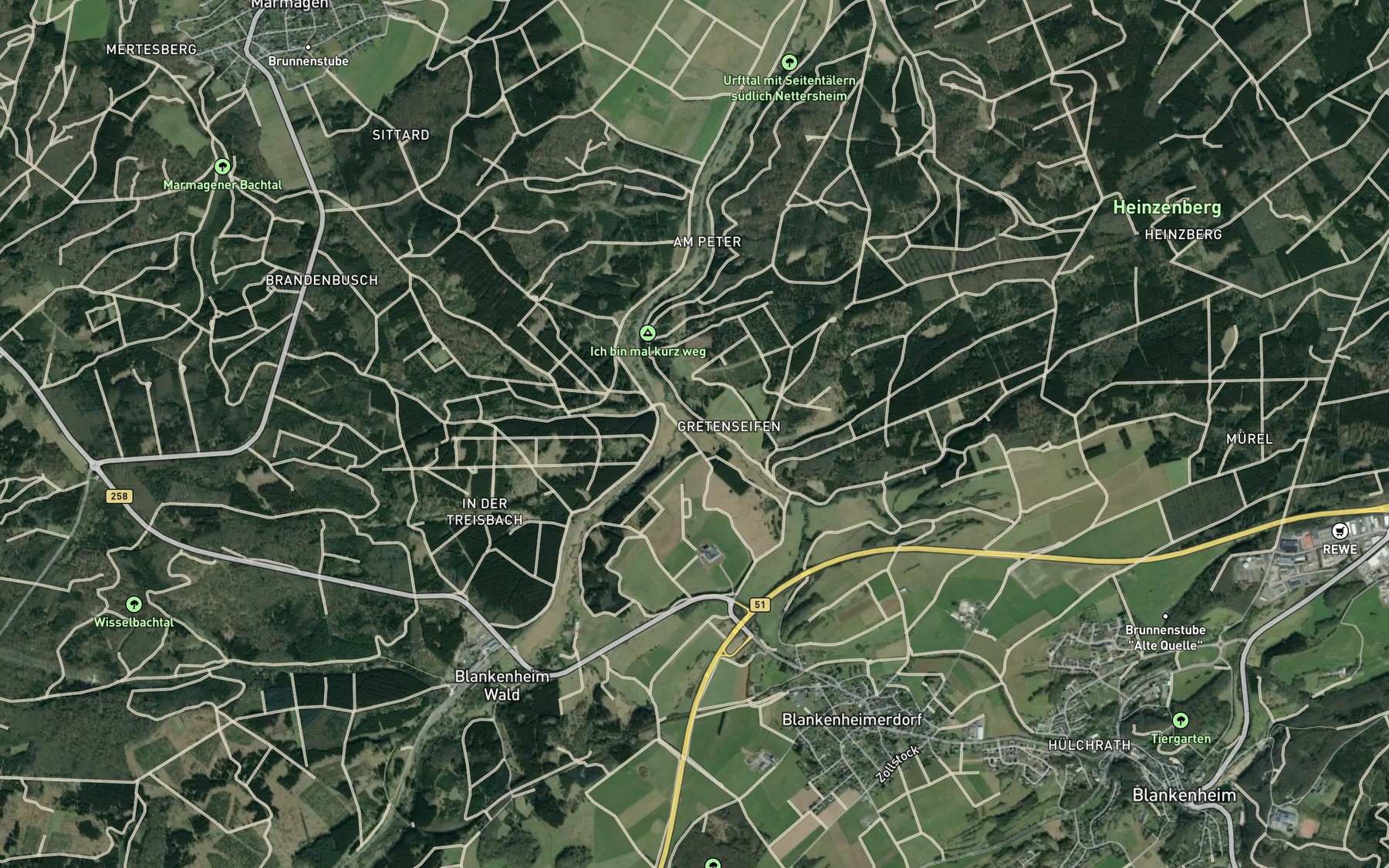 Satellite map of the Haubach