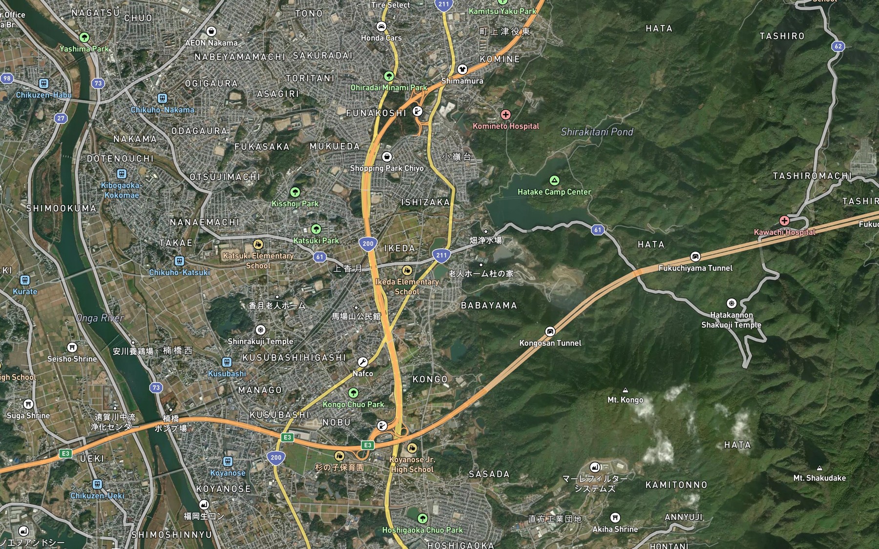 Satellite map of the Kamagatani Ike