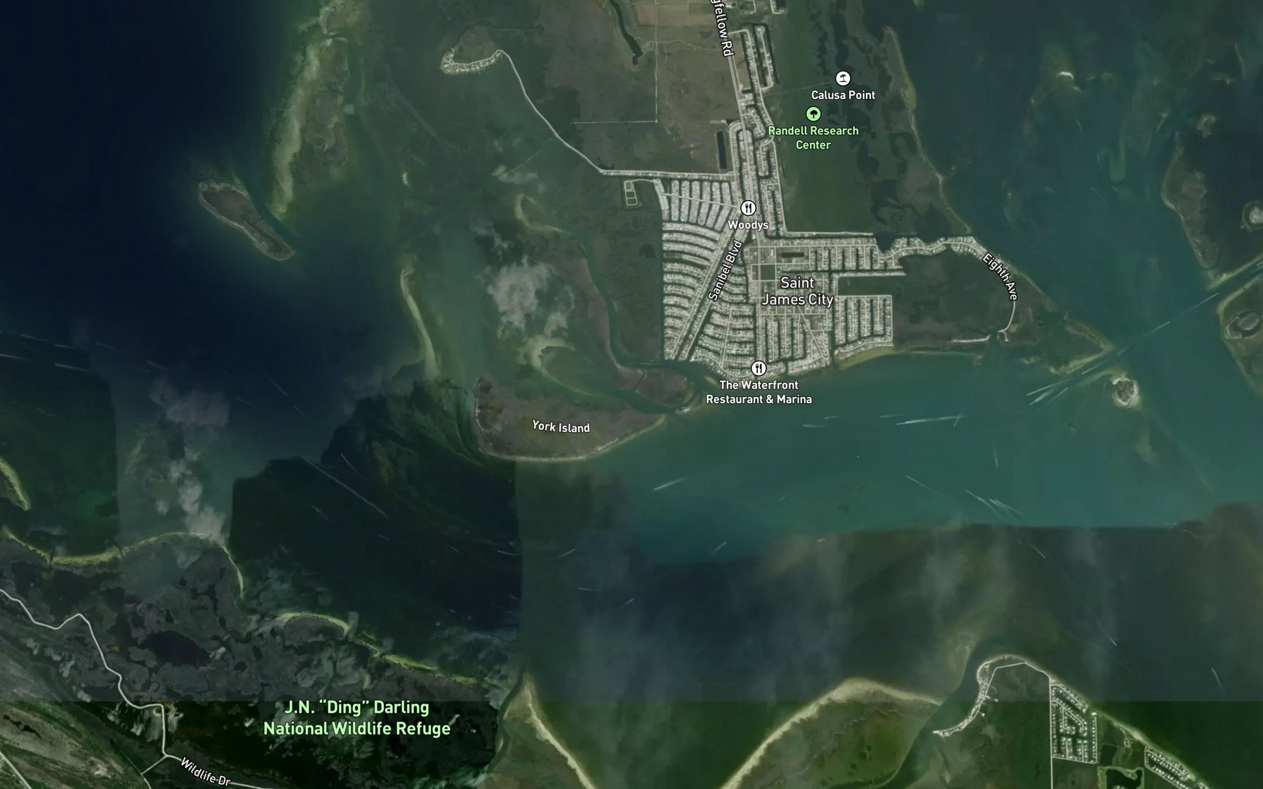 Satellite map of the Short Cutoff