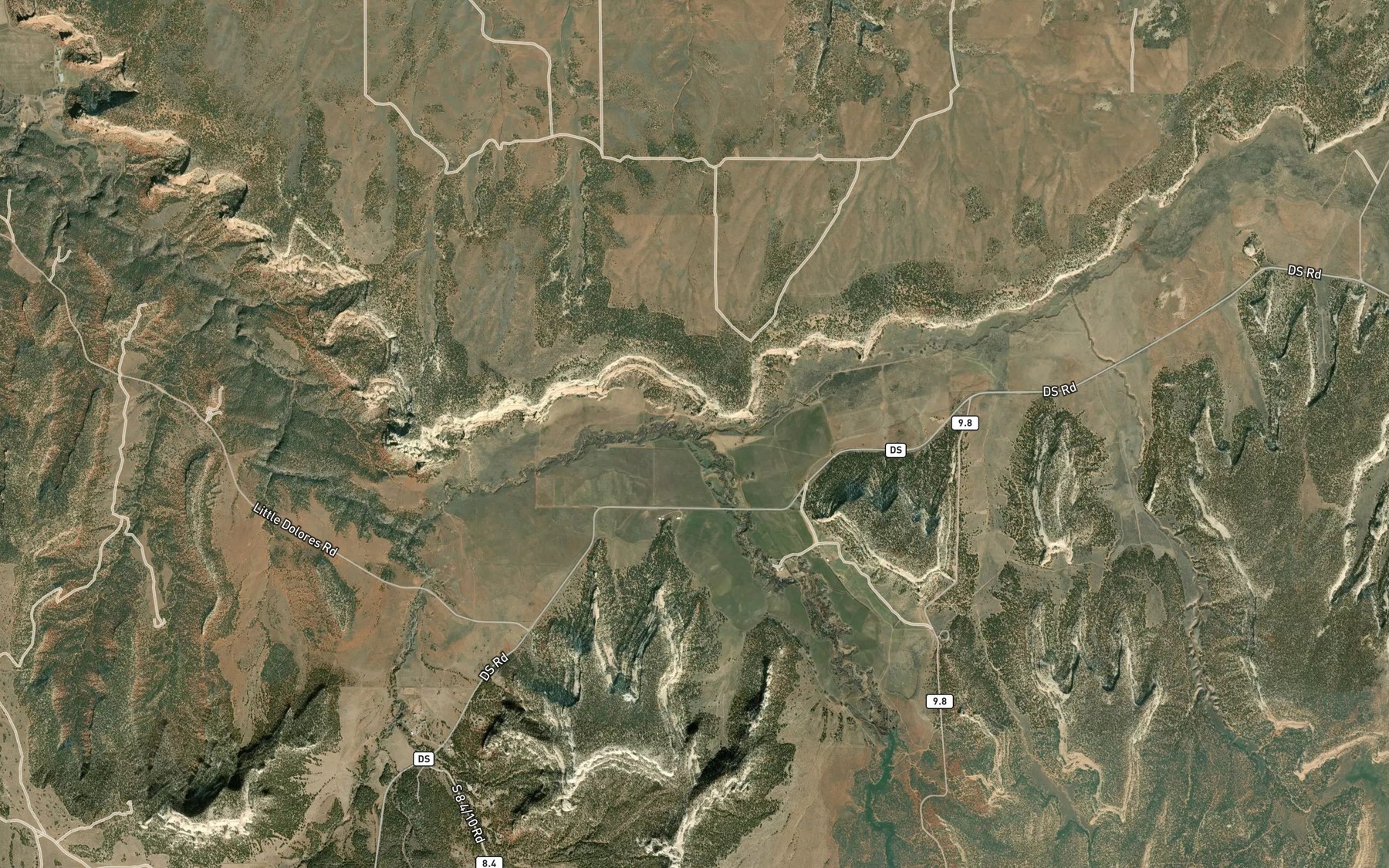 Satellite map of the Trail Canyon Wash