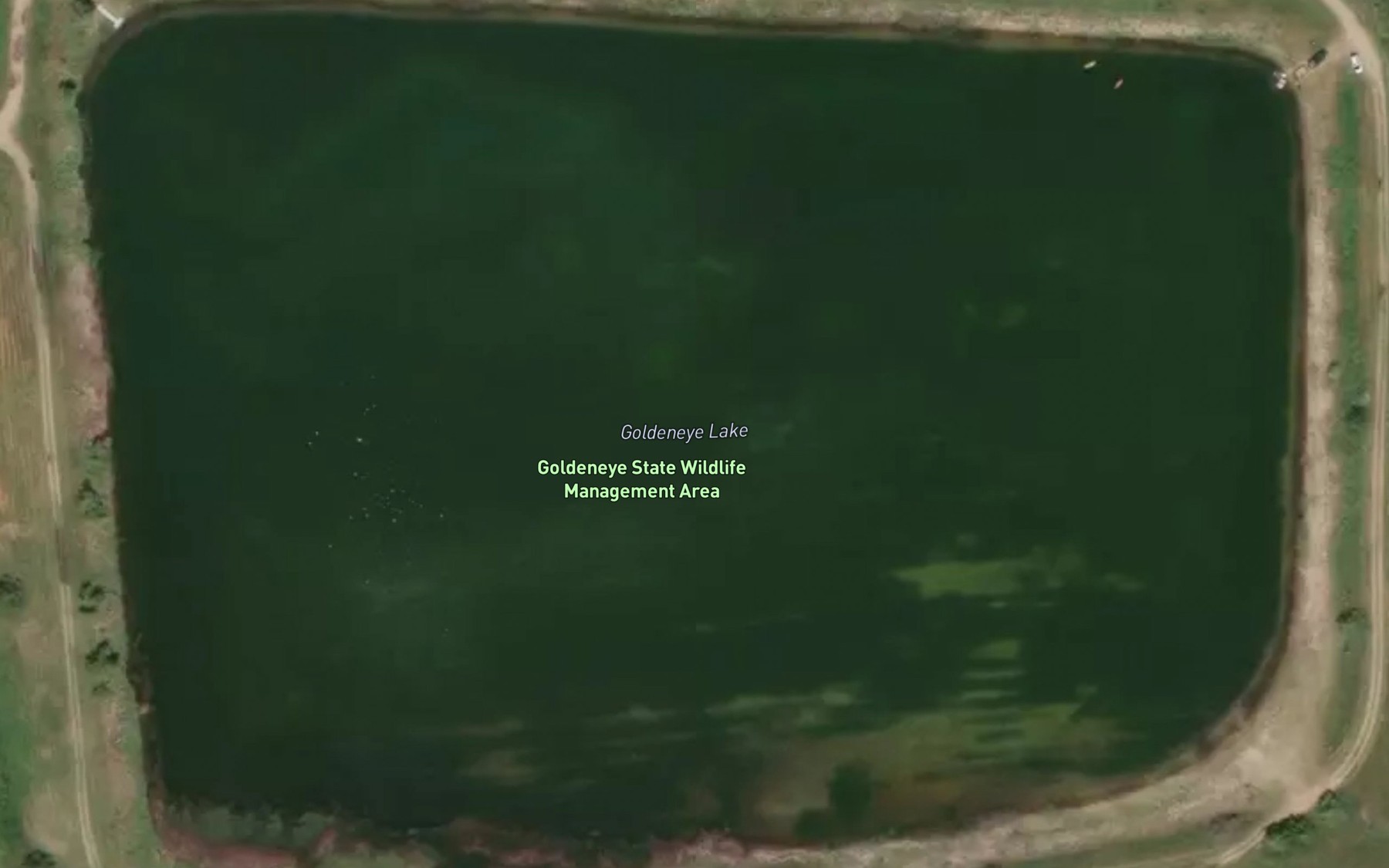 Satellite map of the Goldeneye Lake