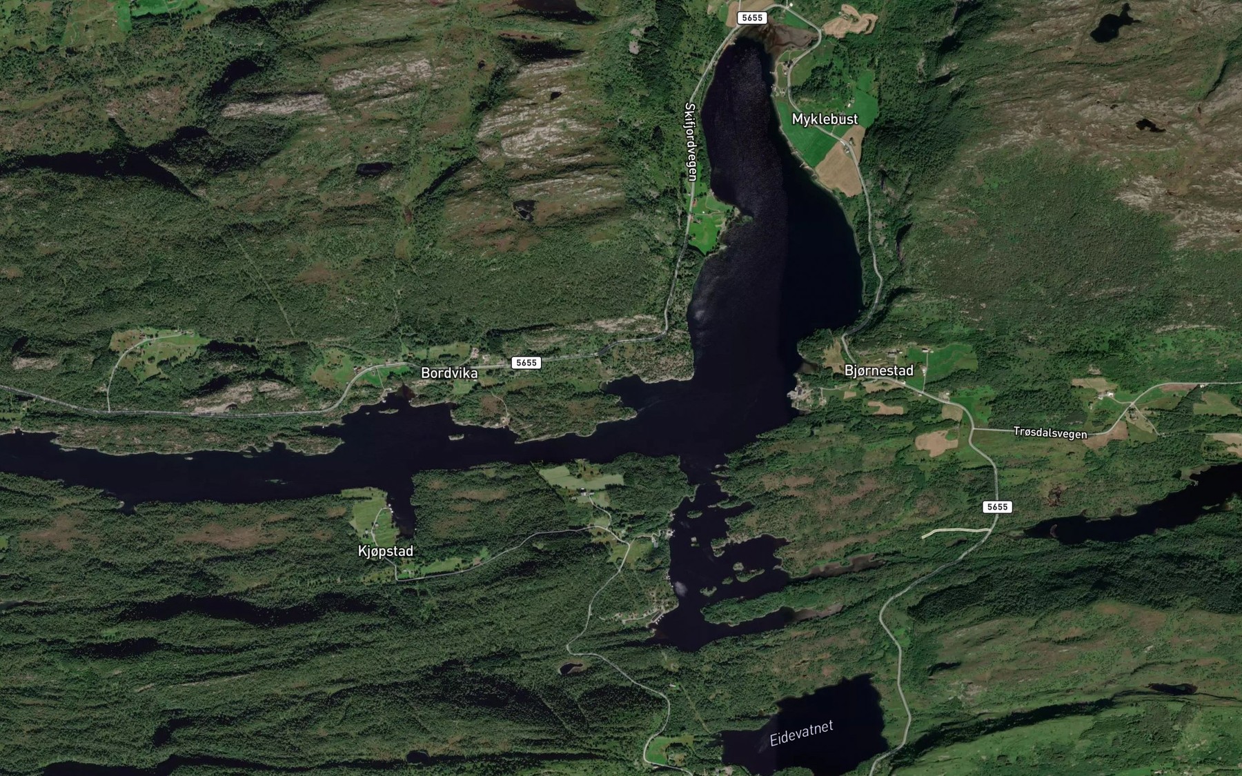 Satellite map of the Djupevik