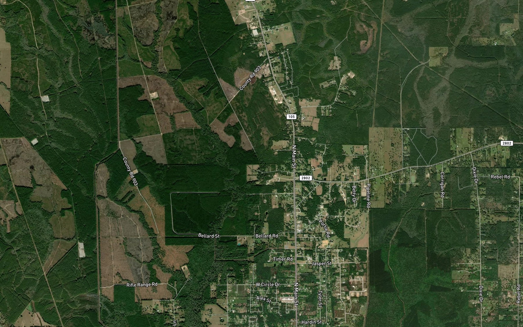 Satellite map of the Little Creek
