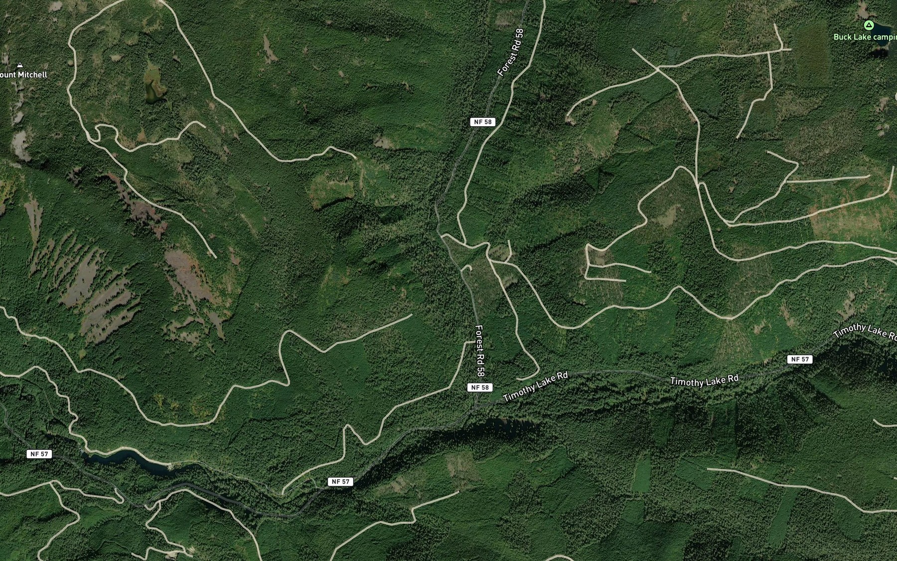 Satellite map of the Lightning Creek