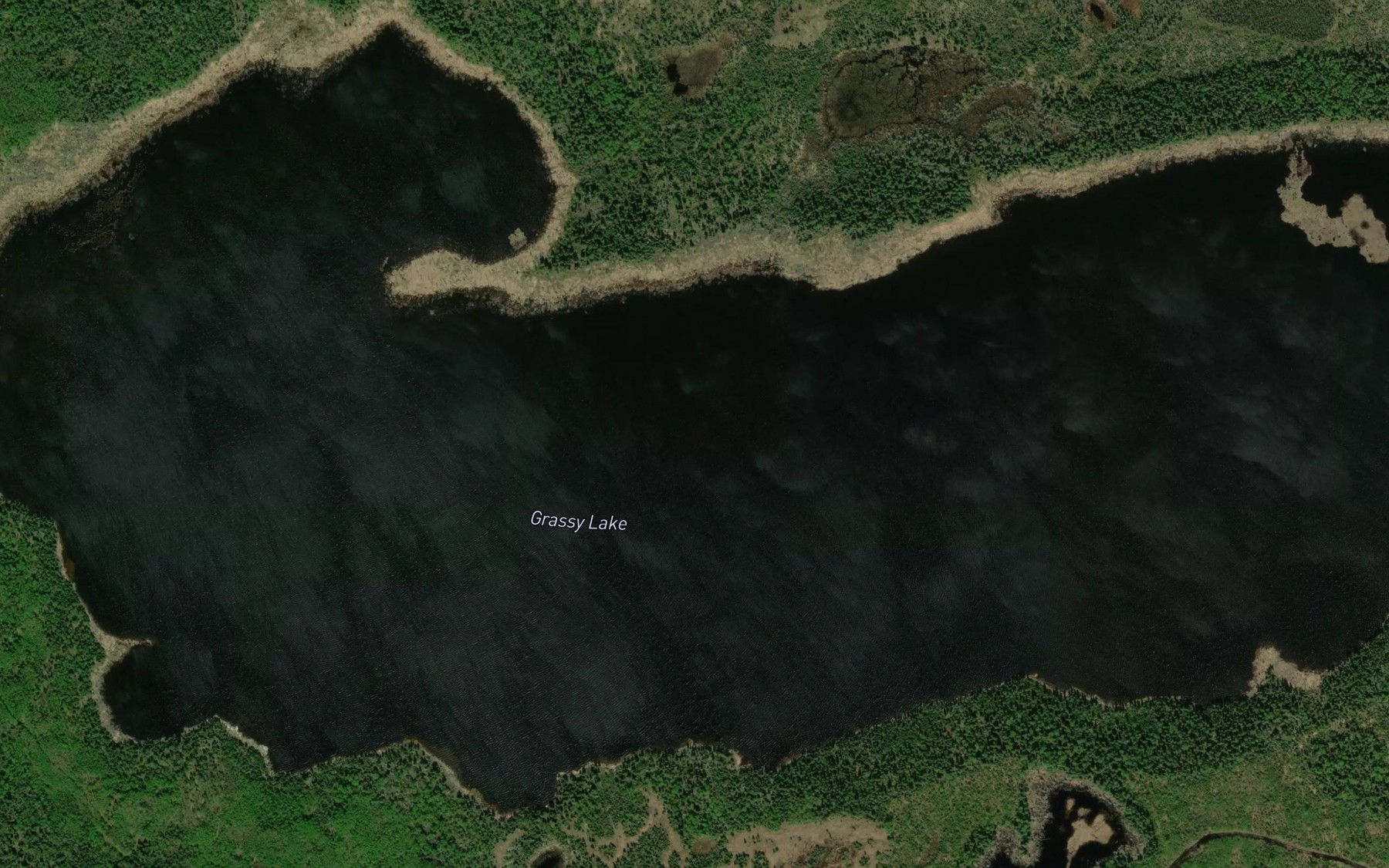Satellite map of the Grassy Lake