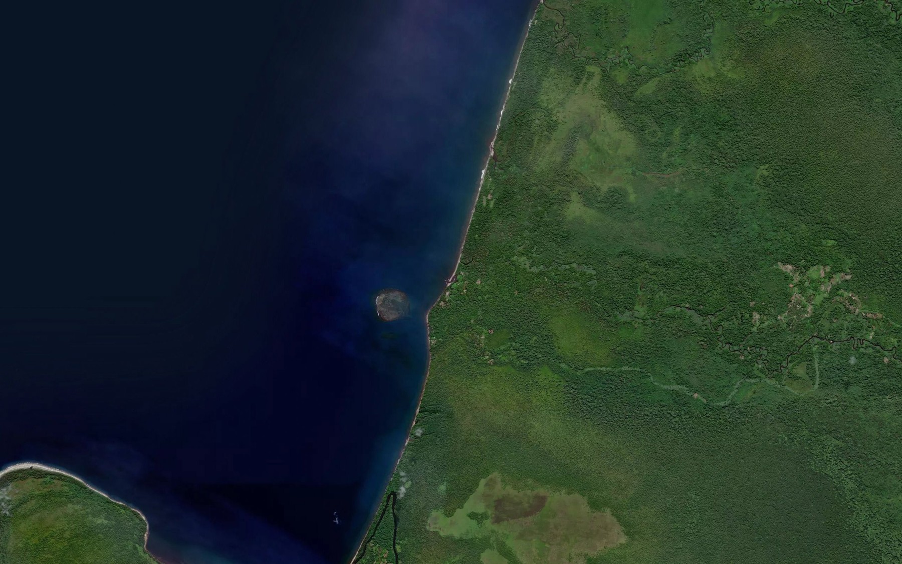 Satellite map of the Hupai River