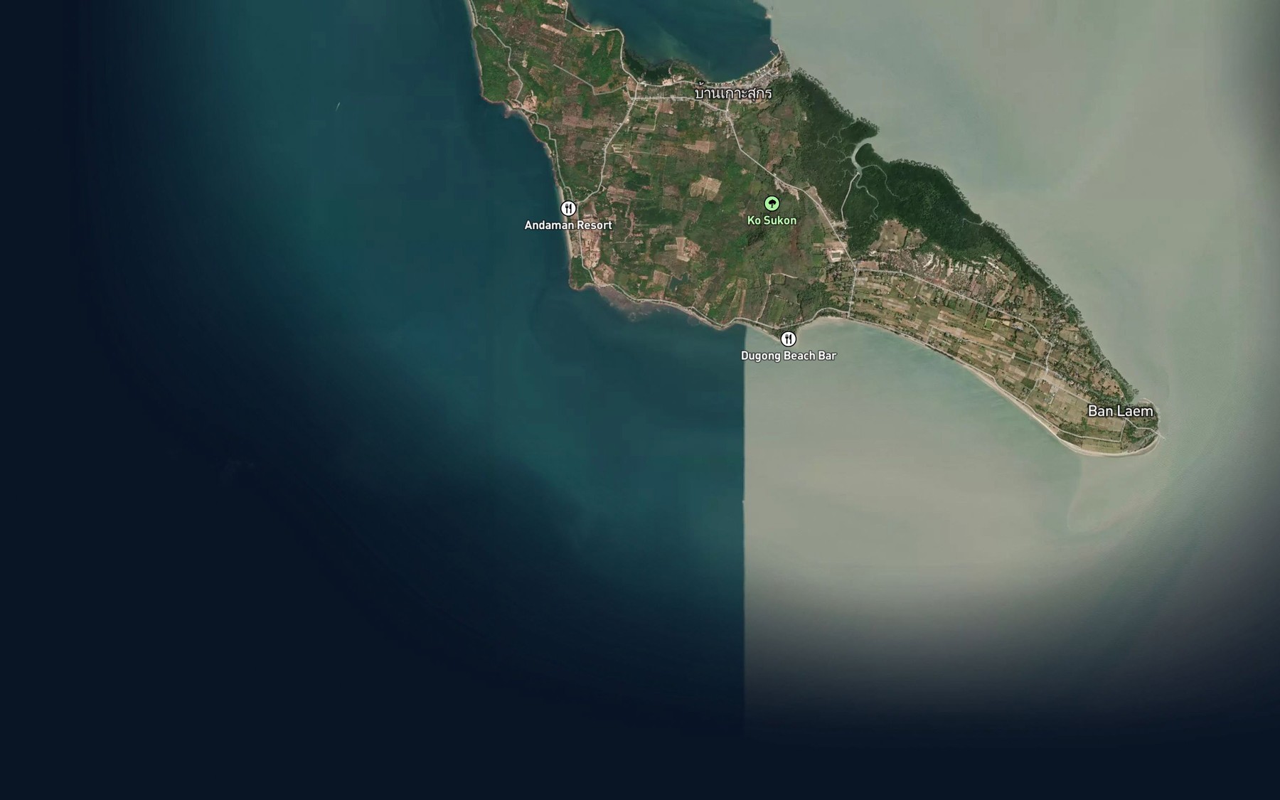 Satellite map of the Ao Pak Khlong Nam Khem