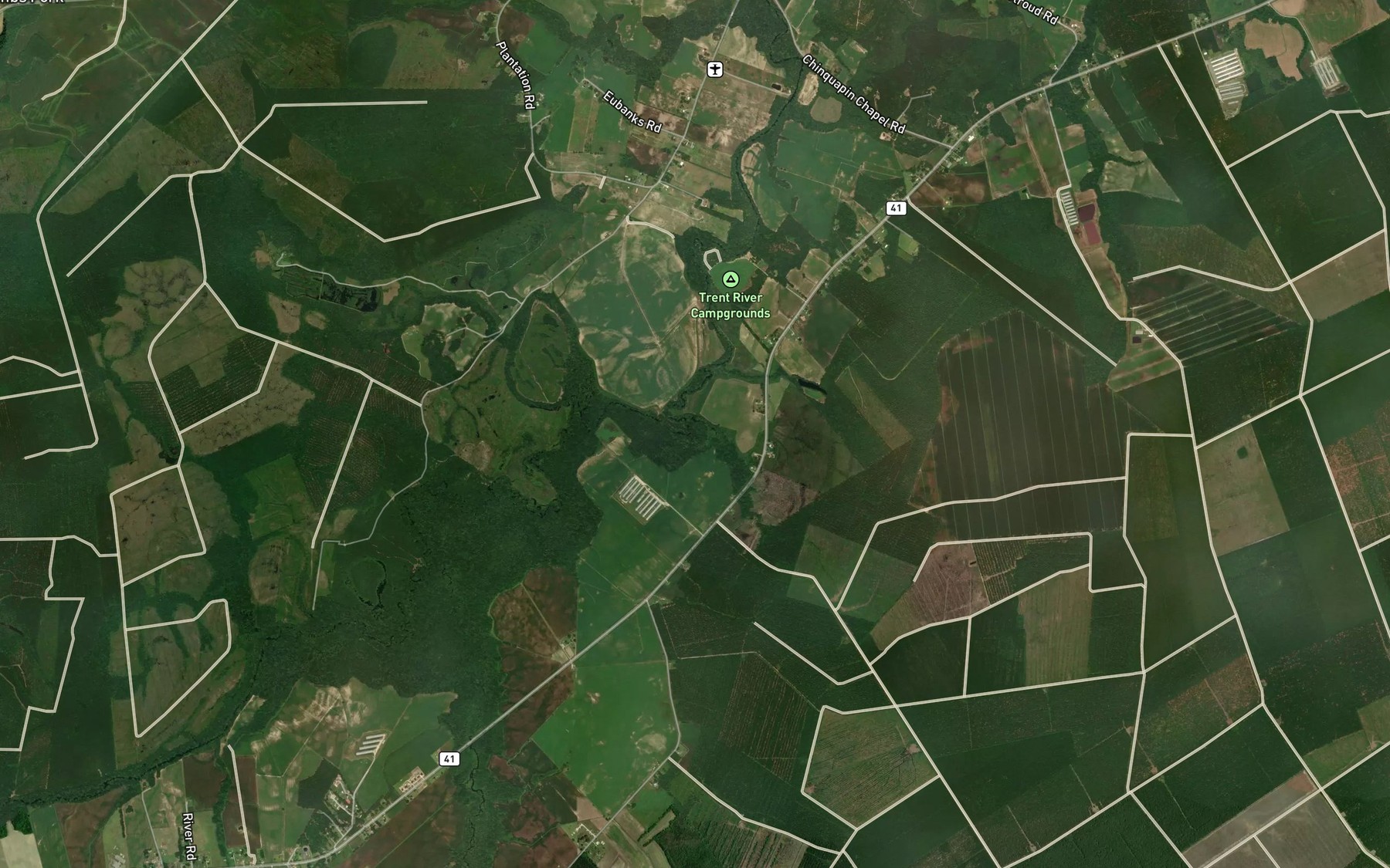 Satellite map of the Jack Cabin Branch