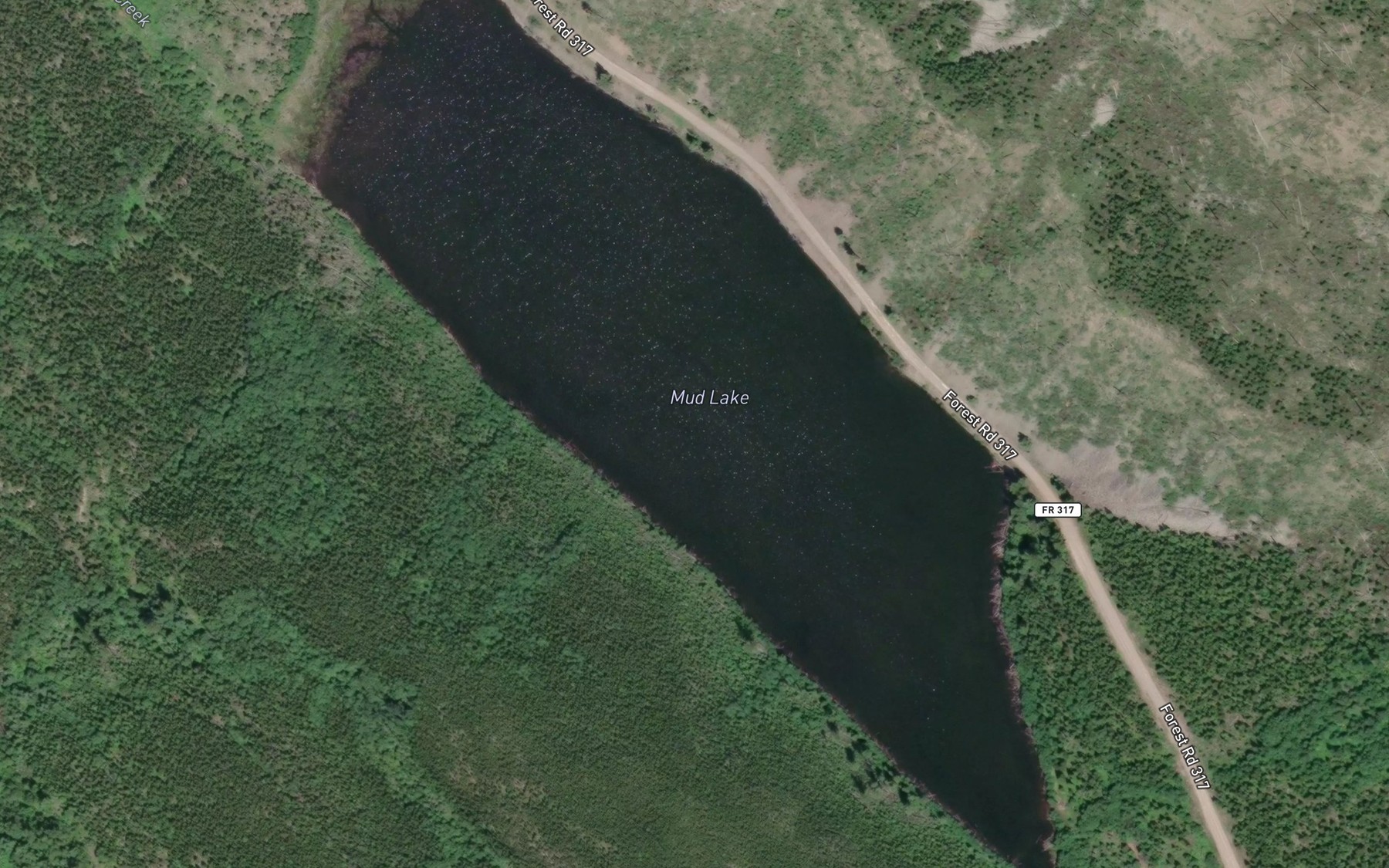 Satellite map of the Mud Lake