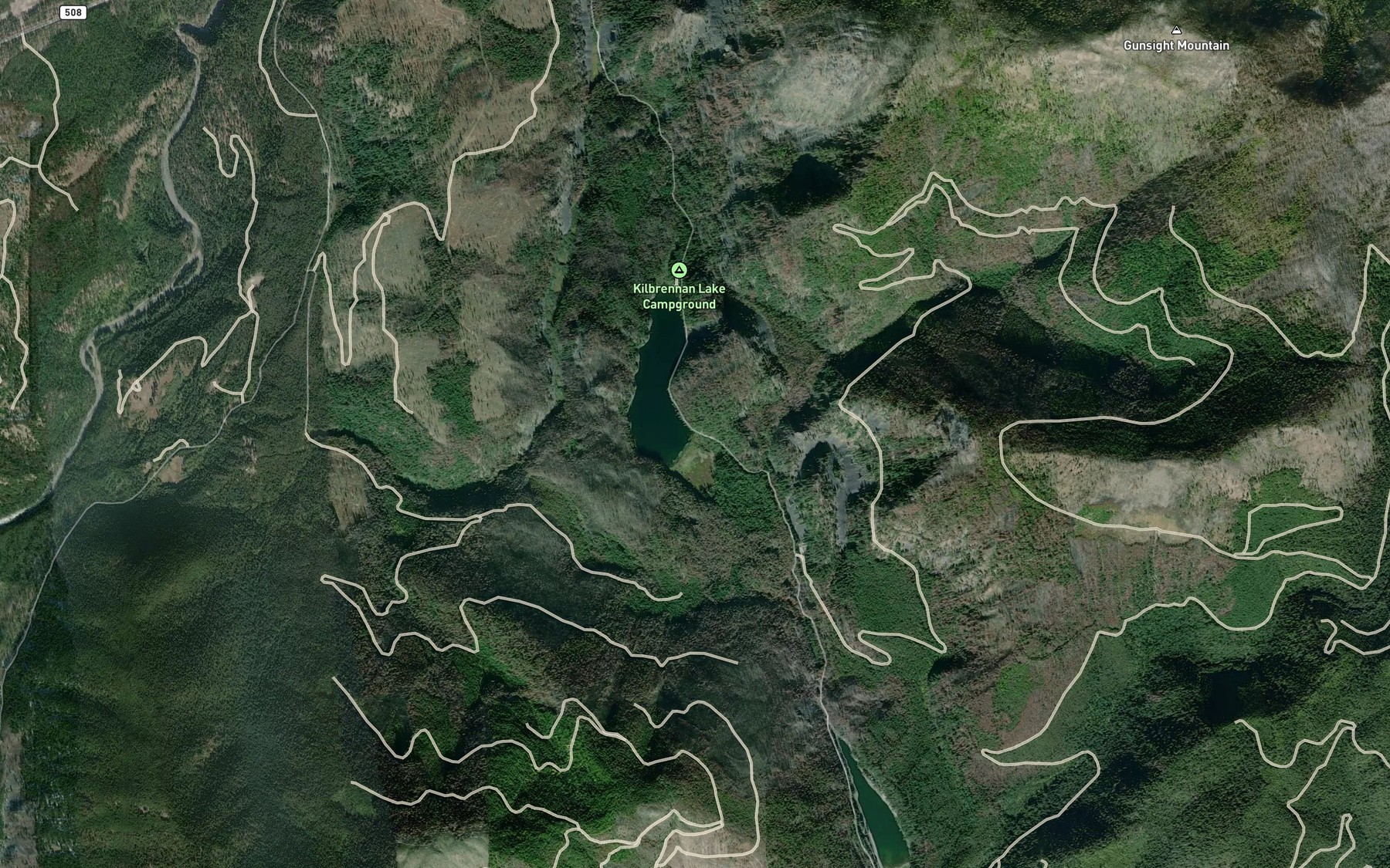 Satellite map of the Feeder Creek