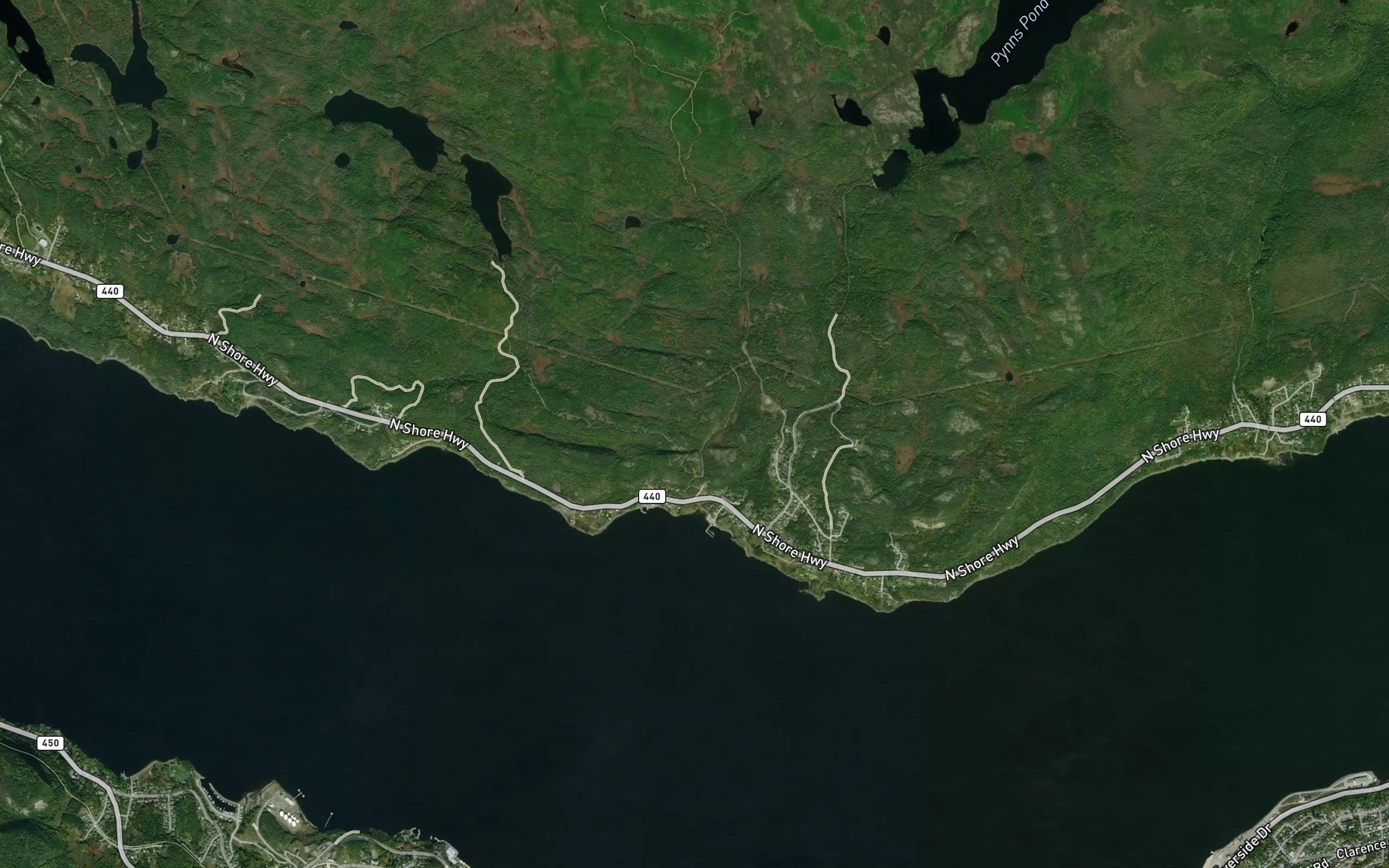 Satellite map of the Pettipas Cove