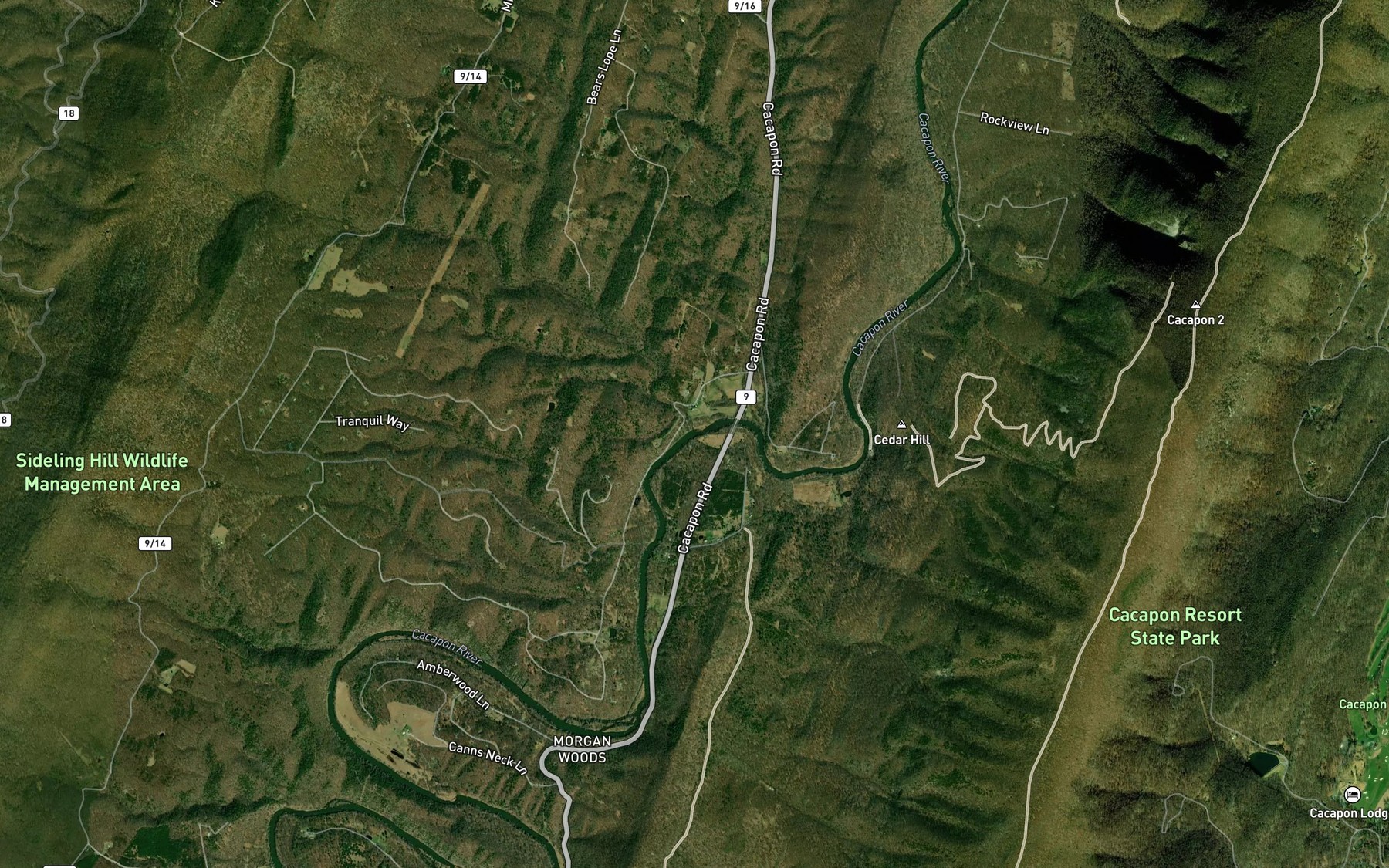 Satellite map of the Constant Run