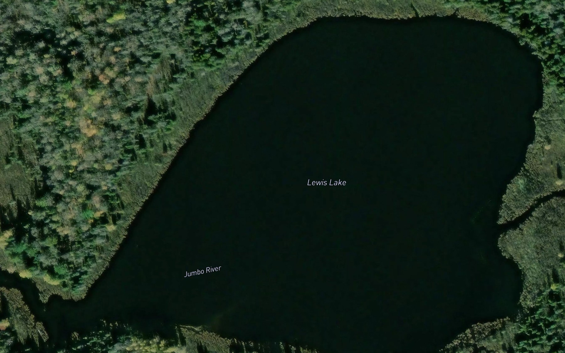 Satellite map of the Lewis Lake