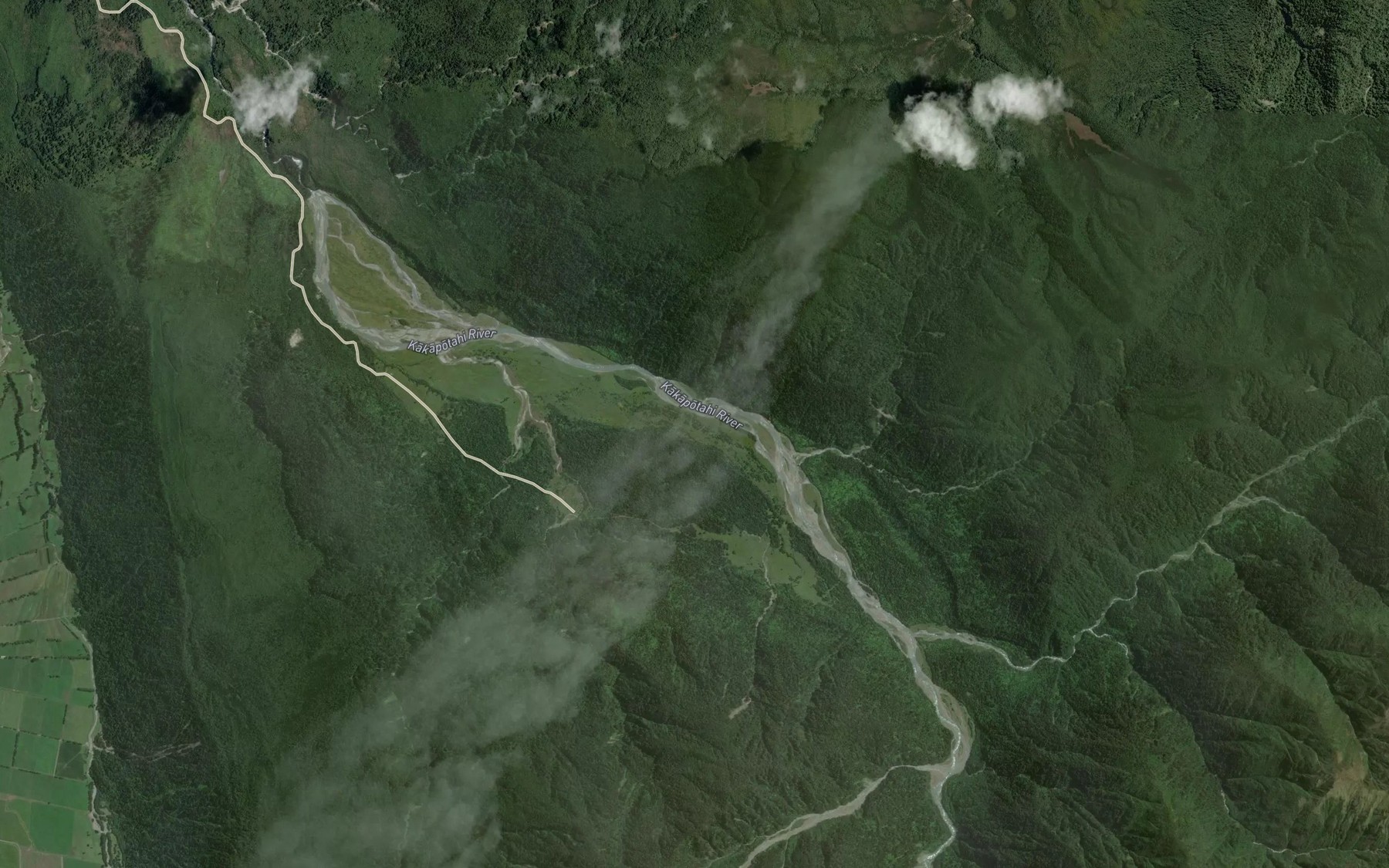 Satellite map of the Happy Stream