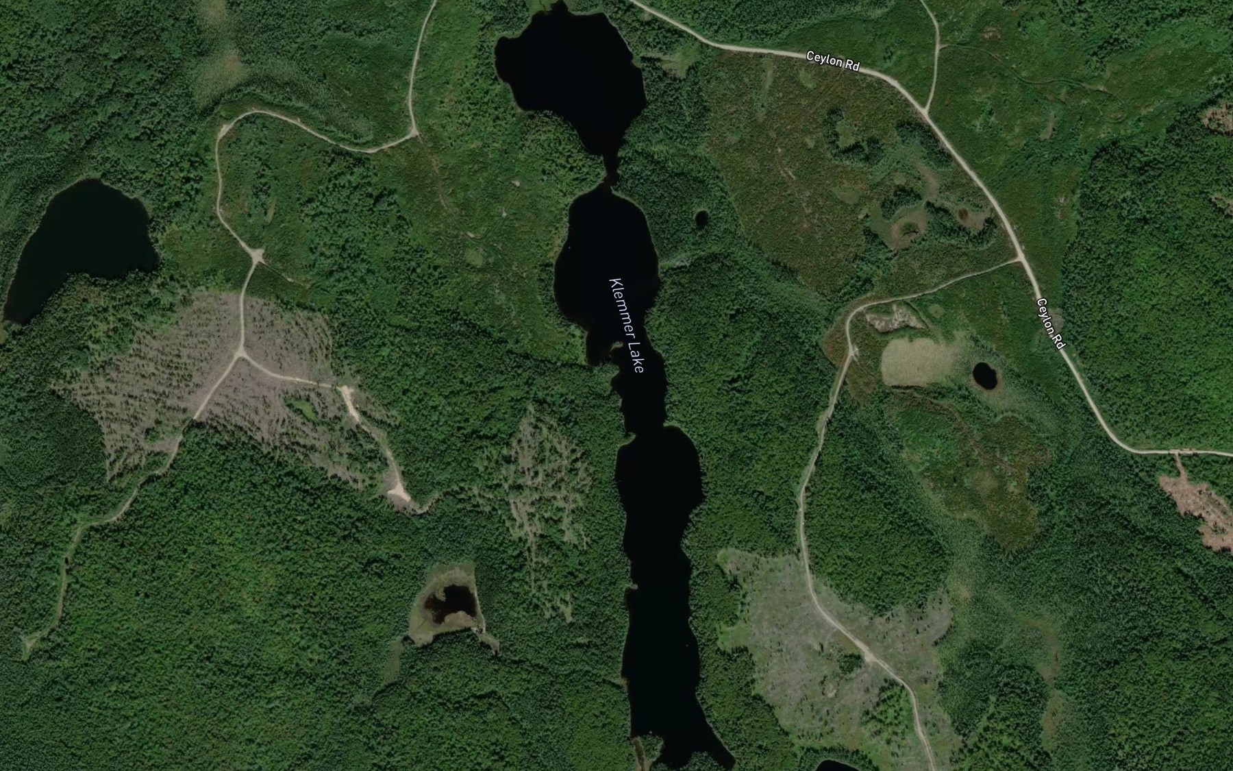 Satellite map of the Klemmer Lake