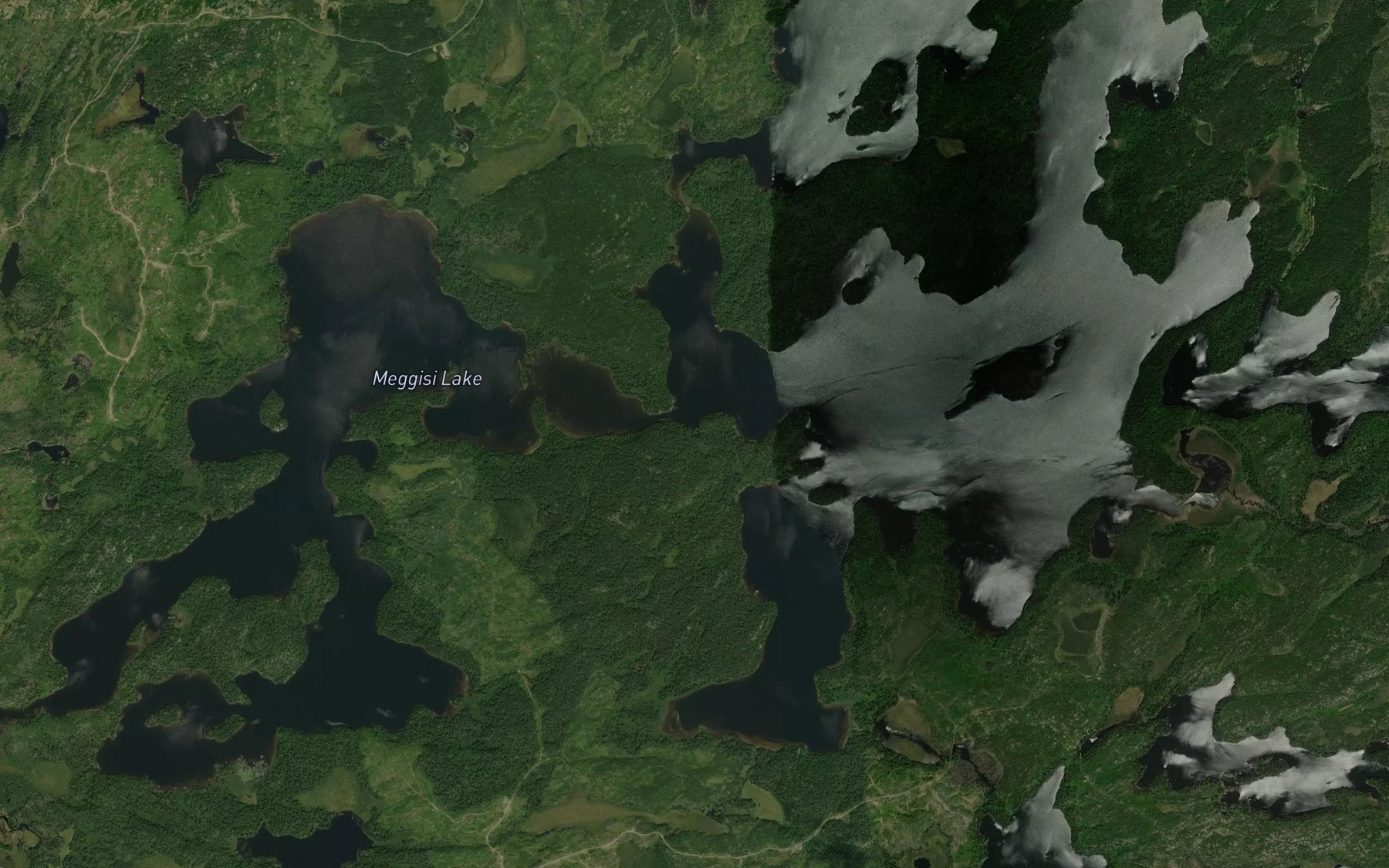 Satellite map of the Meggisi Lake