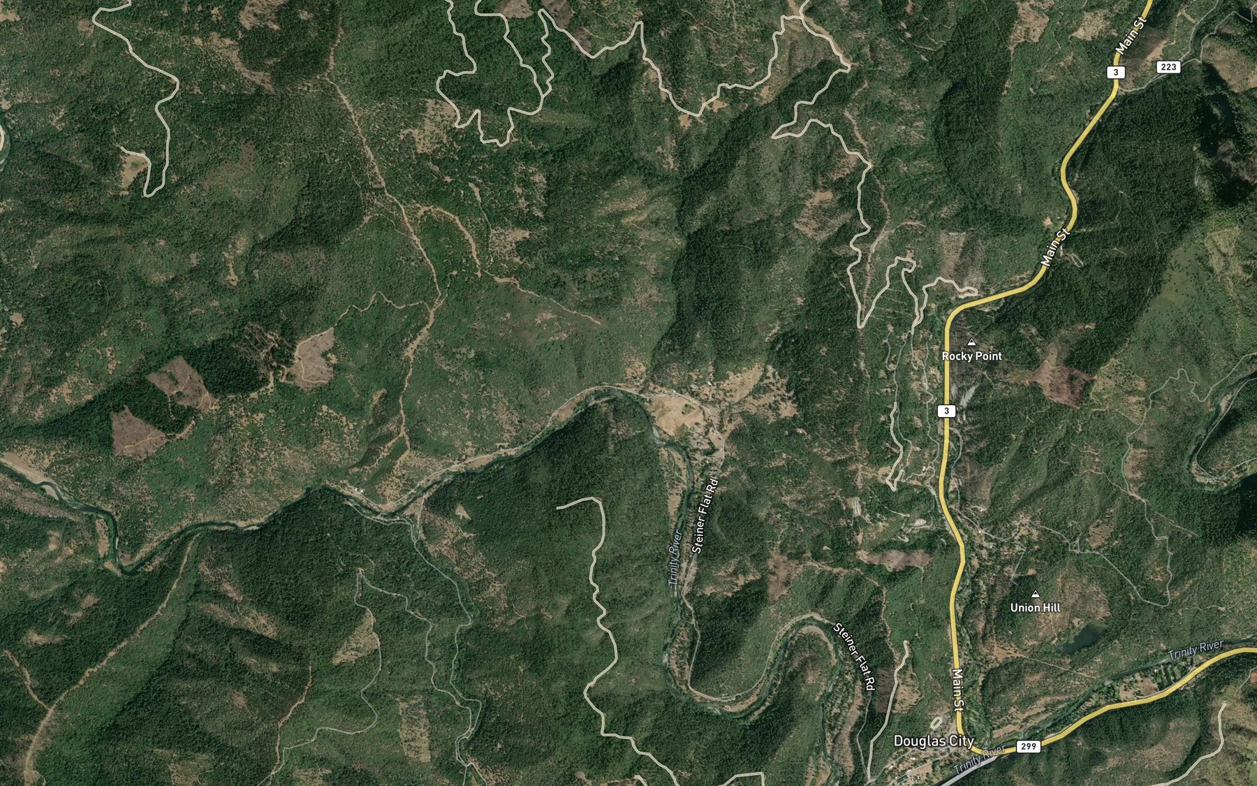 Satellite map of the Dutton Creek