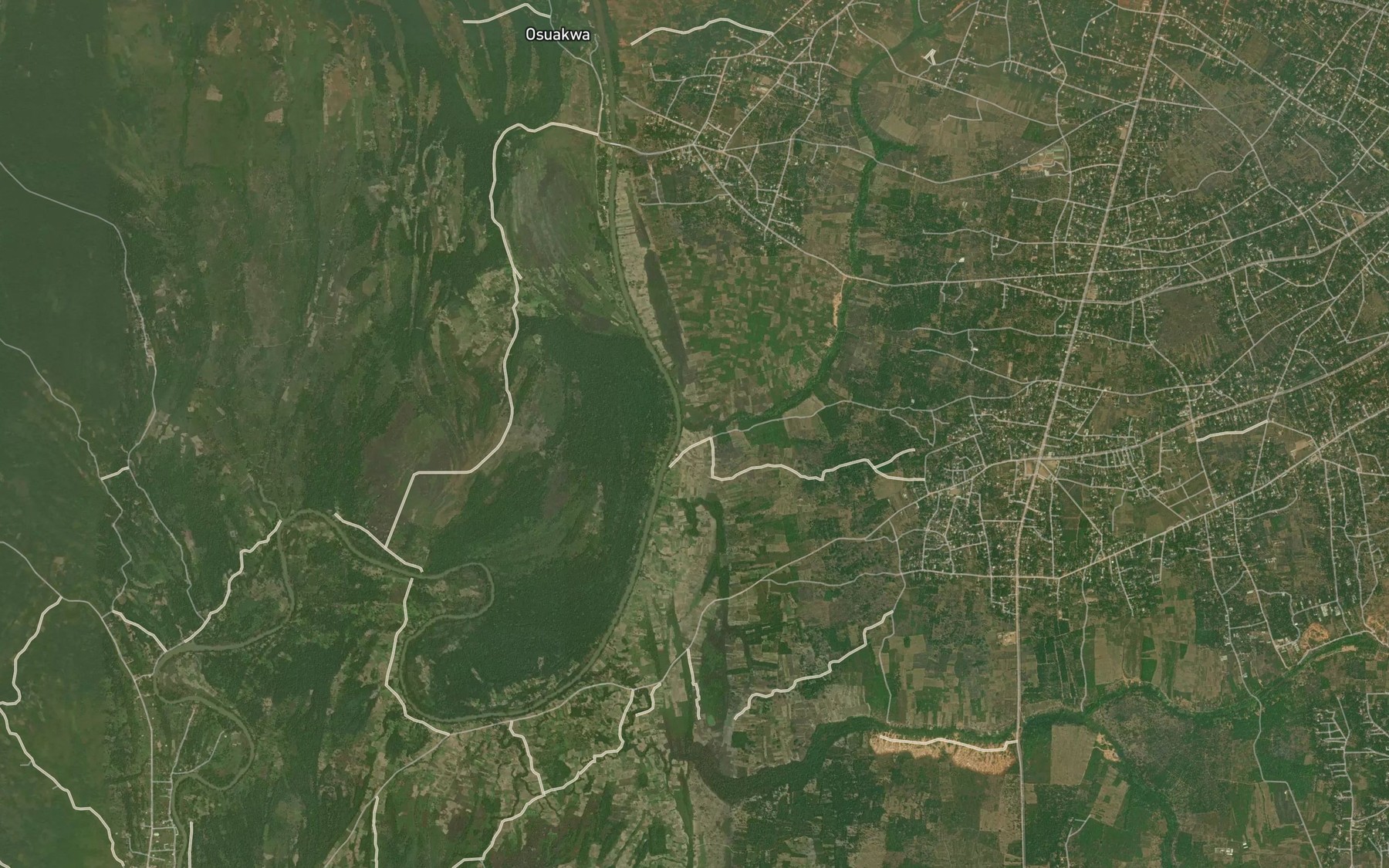 Satellite map of the River Akazi
