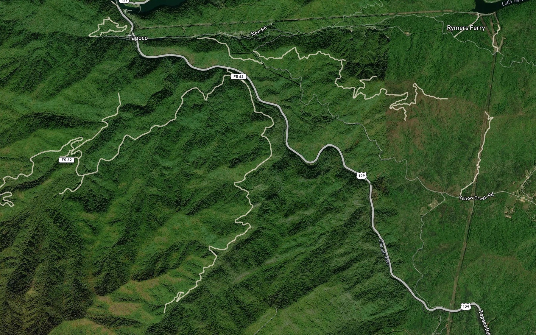 Satellite map of the Indian Grave Branch