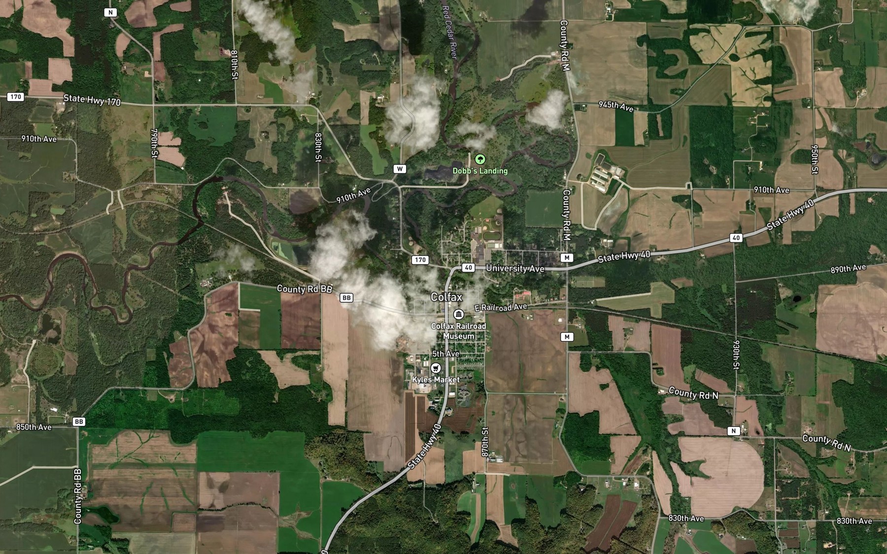 Satellite map of the Eighteenmile Creek