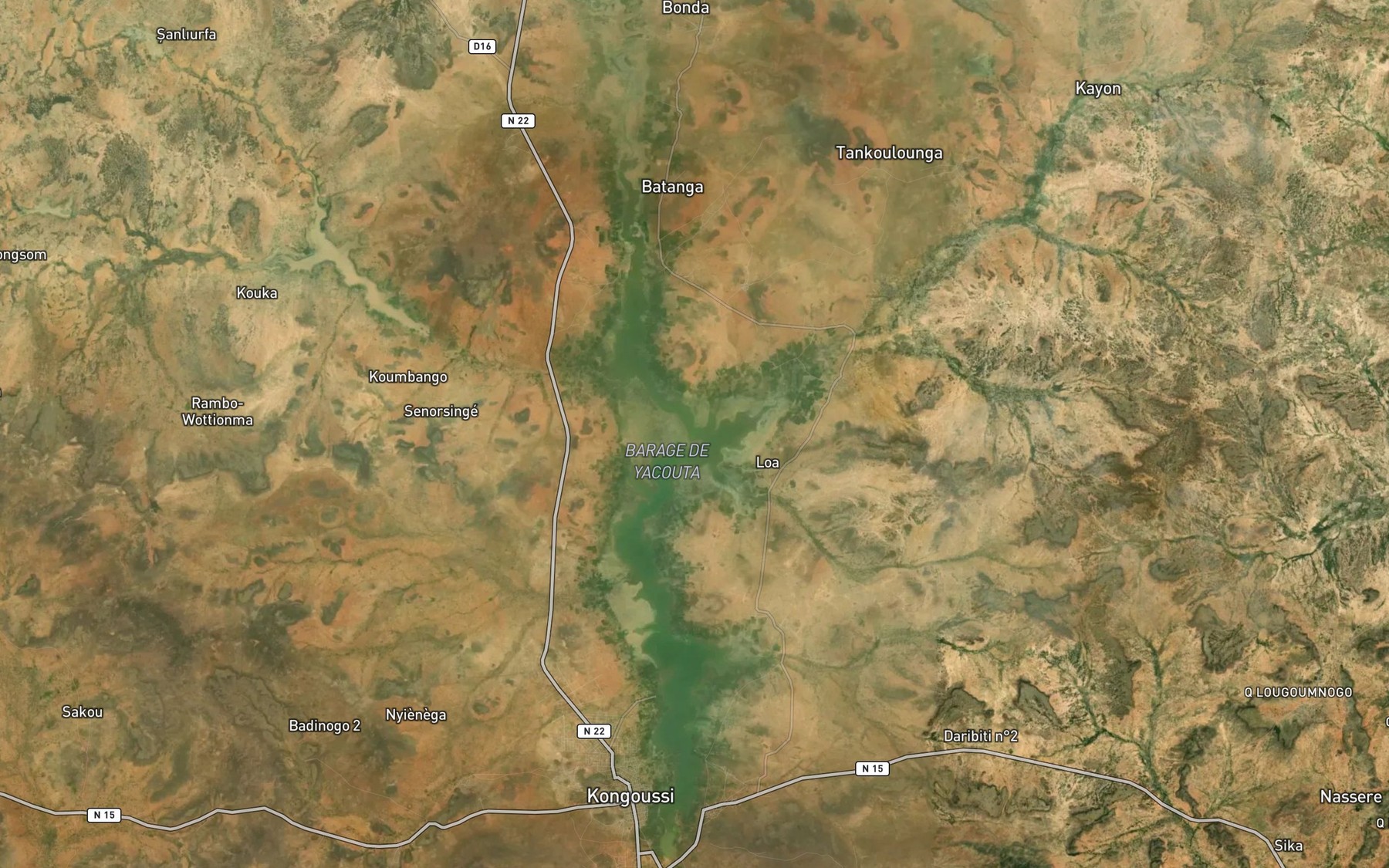 Satellite map of the Lac de Bam