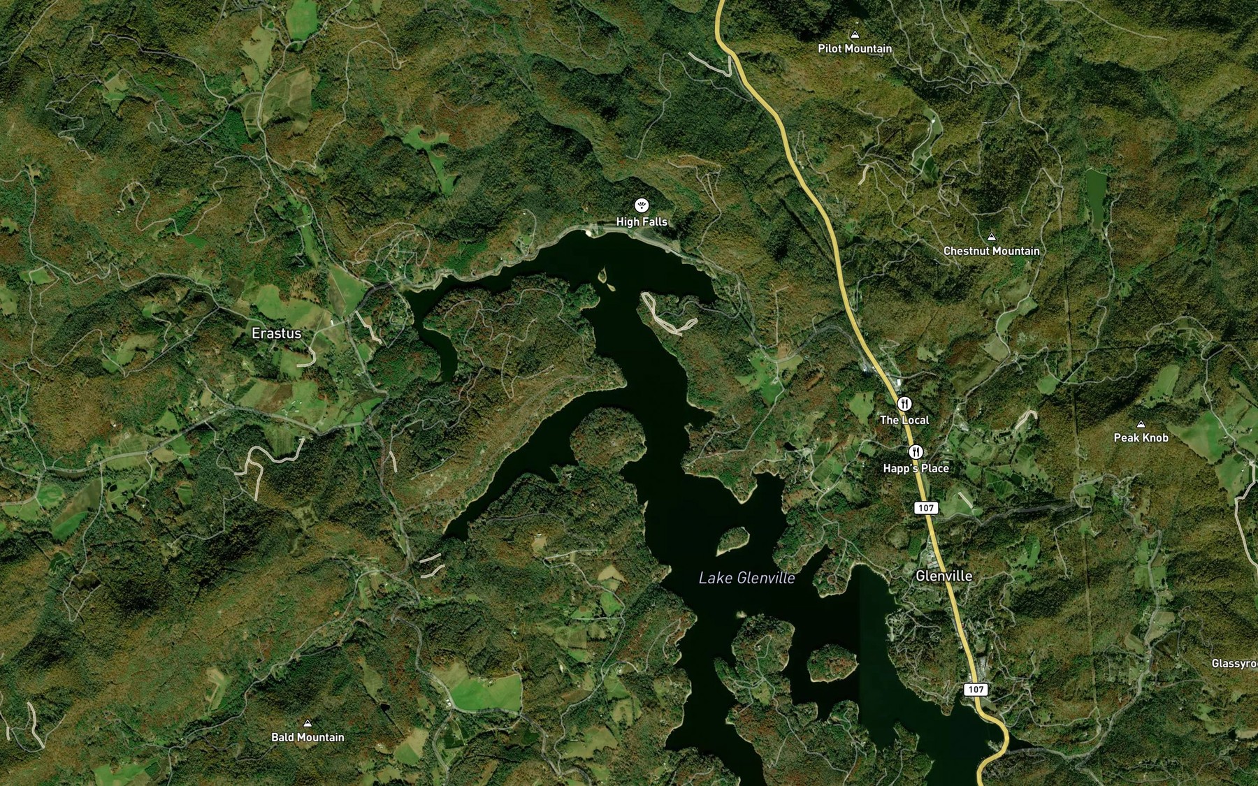 Satellite map of the Mill Creek