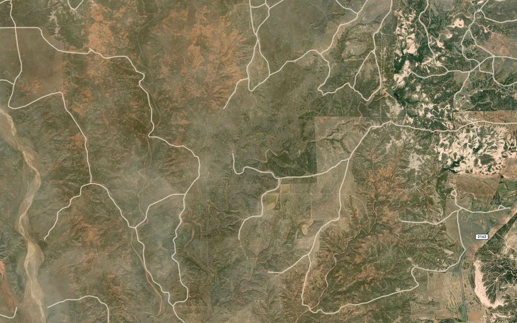 Satellite map of the Polecat Creek