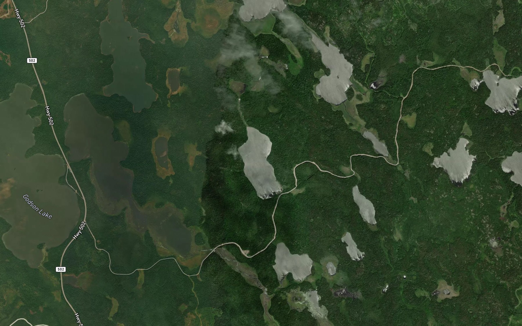 Satellite map of the Gladys Lake