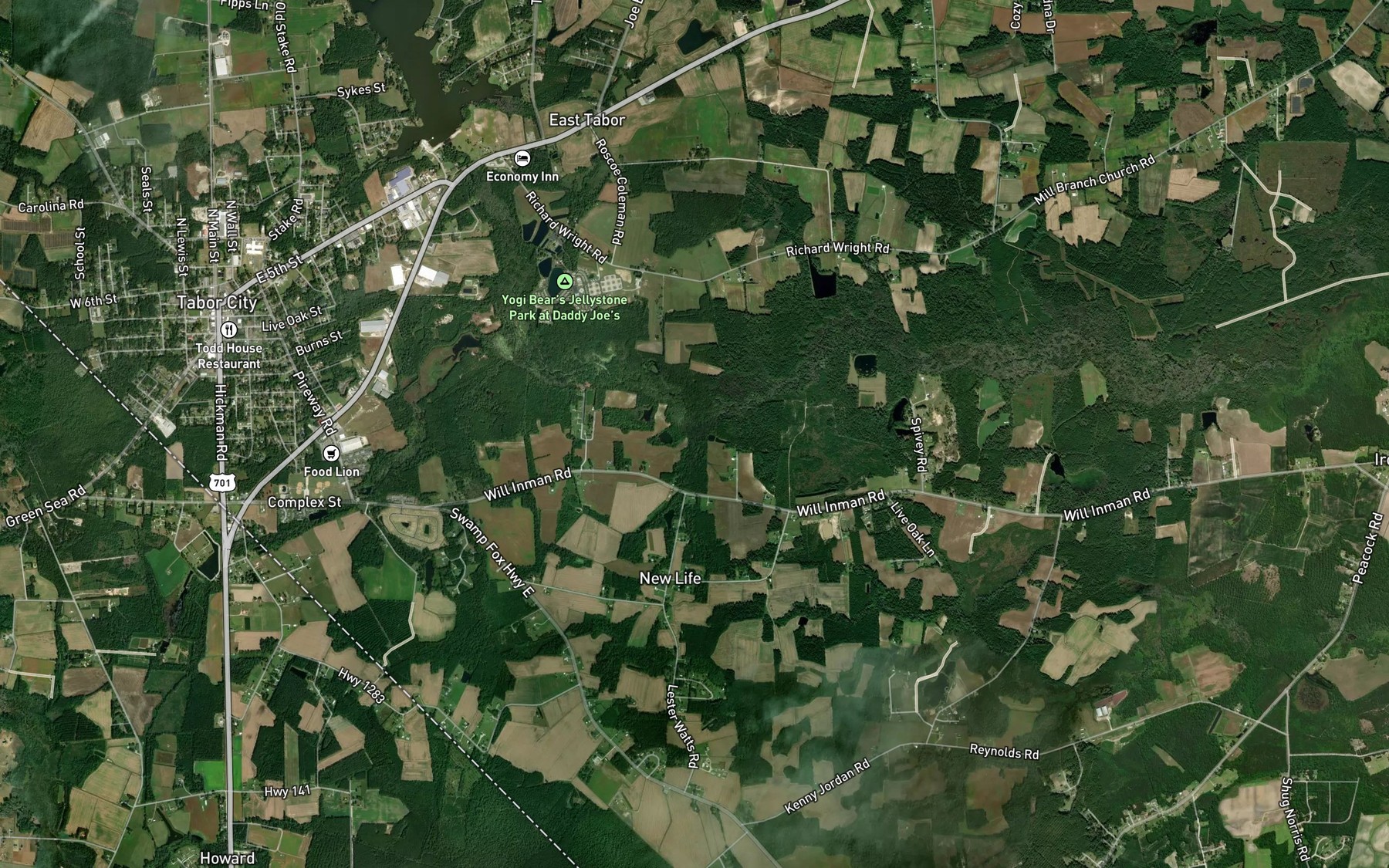 Satellite map of the Spring Branch