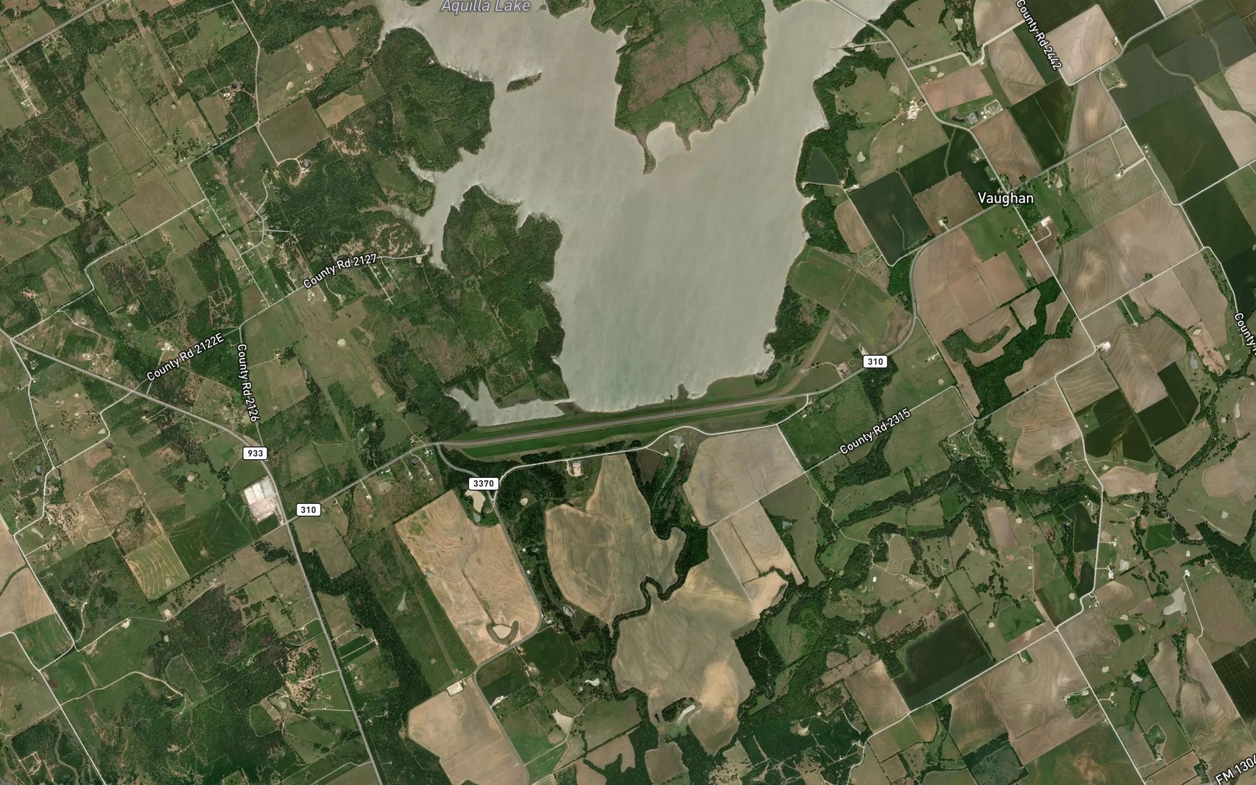 Satellite map of the Hackberry Creek