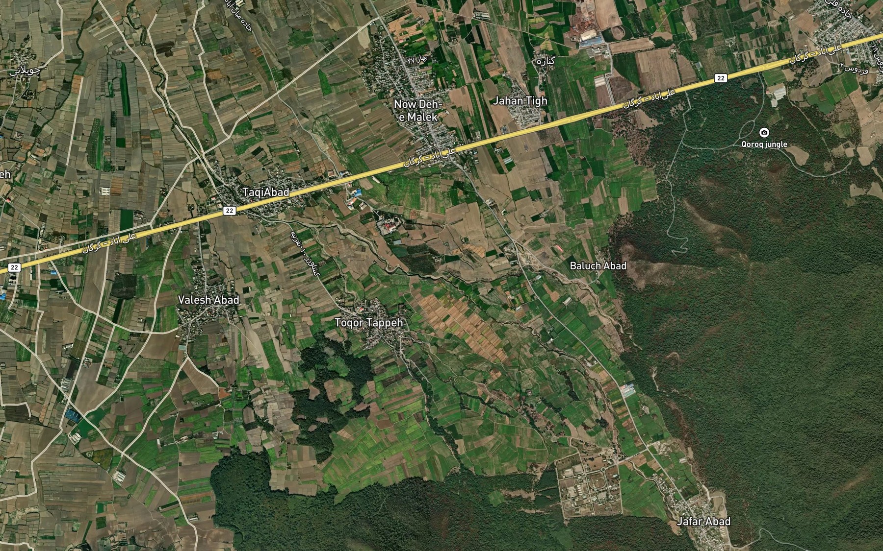 Satellite map of the Rudkhaneh-ye Lalavand