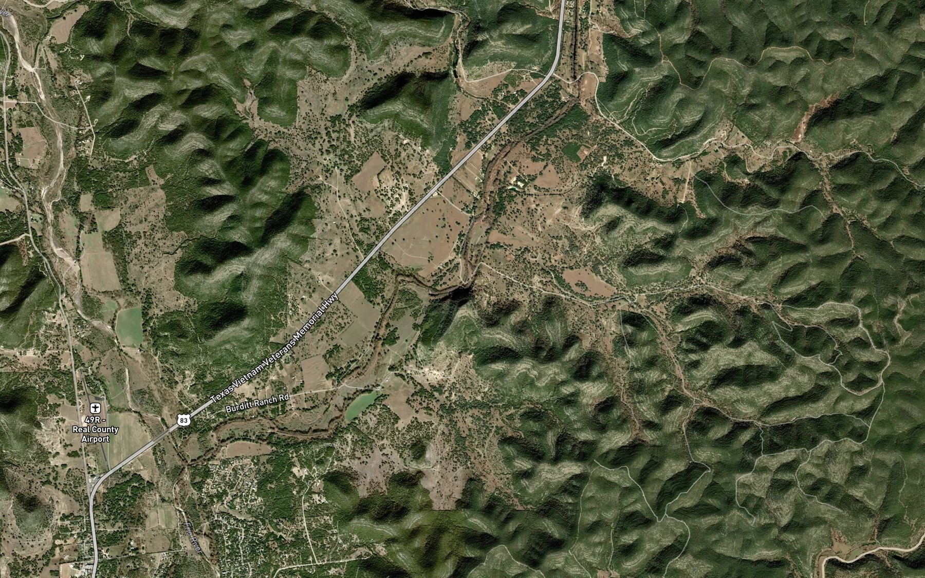 Satellite map of the Chalk Creek