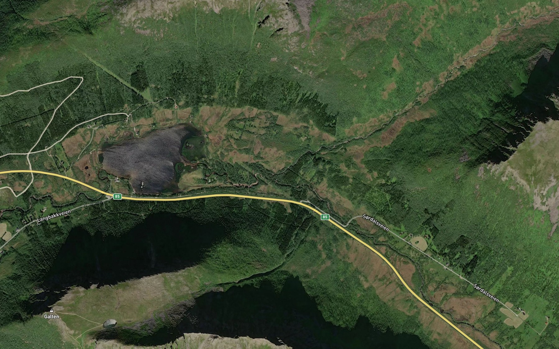 Satellite map of the Nordkleivelva